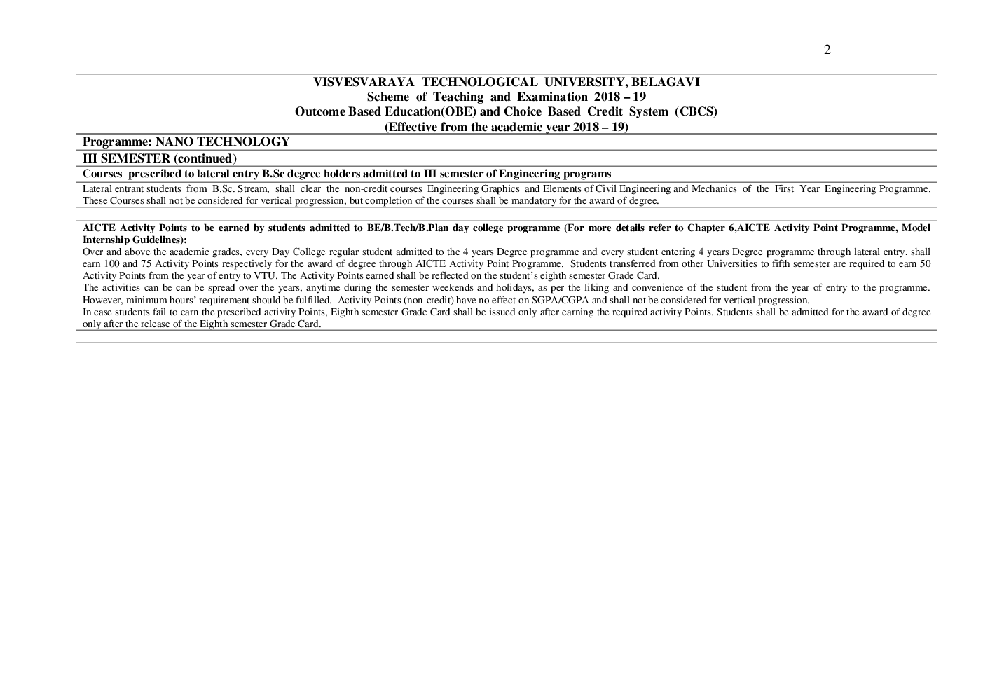 Syllabus Nano Technology For VTU BE Sem (III-VIII) 2018-2019 - Page 3