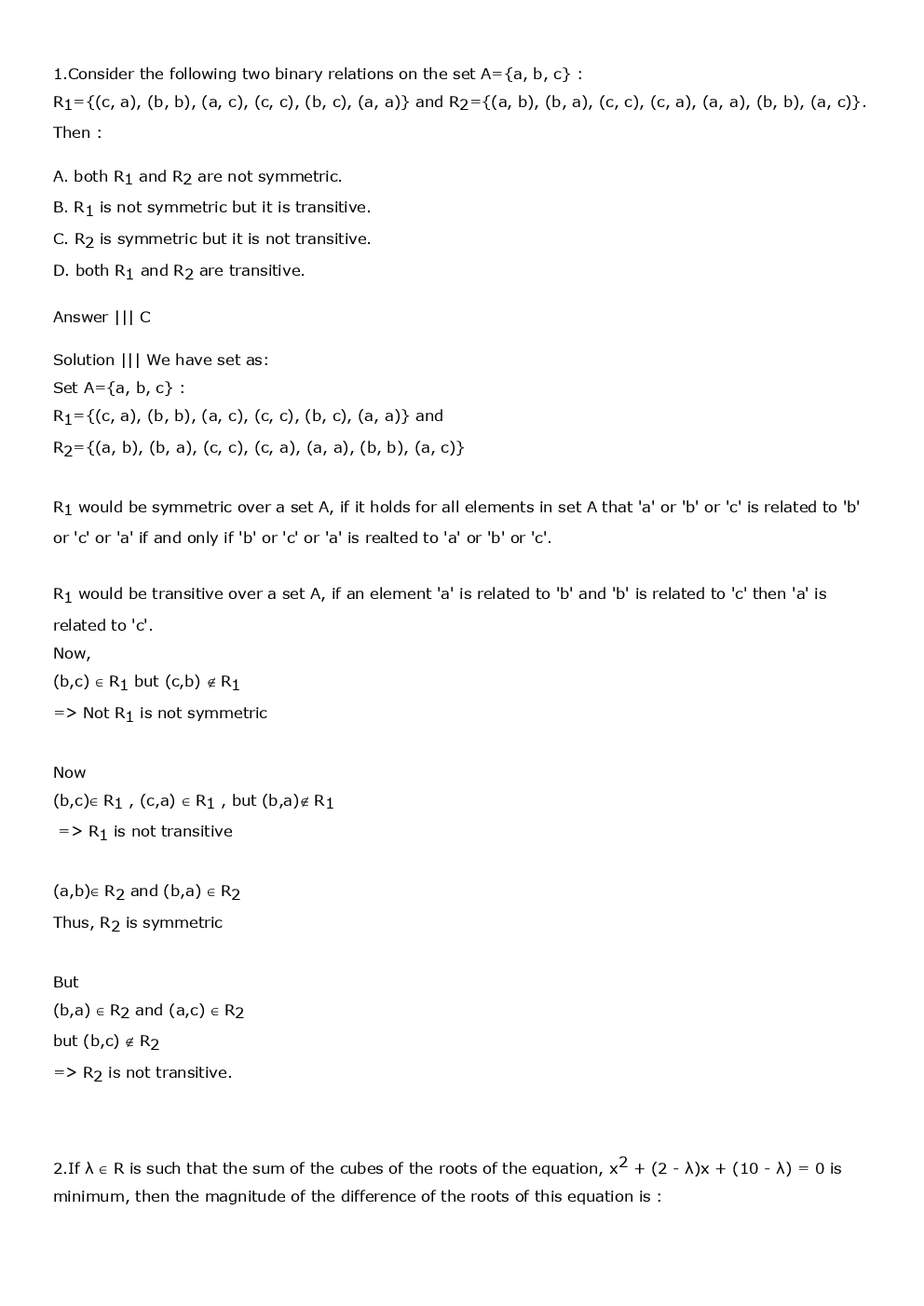 IIT JEE Mains Maths Question Answer With Solution 2018 - Page 2