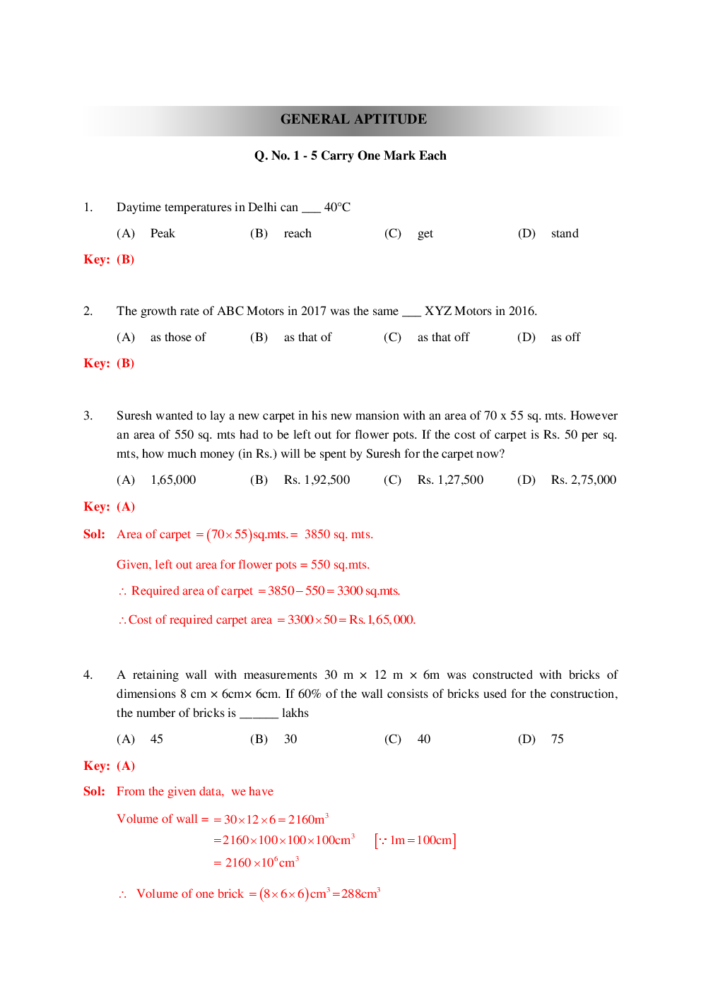 GATE Question Paper With Solution For Civil Engineering Paper-II 2019 - Page 2