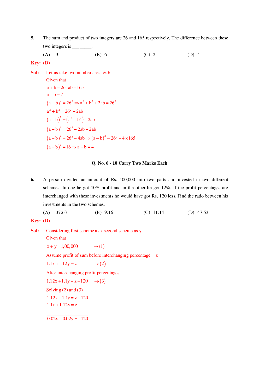 GATE Question Paper With Solution For Mechanical Engineering Paper-I 2019 - Page 3