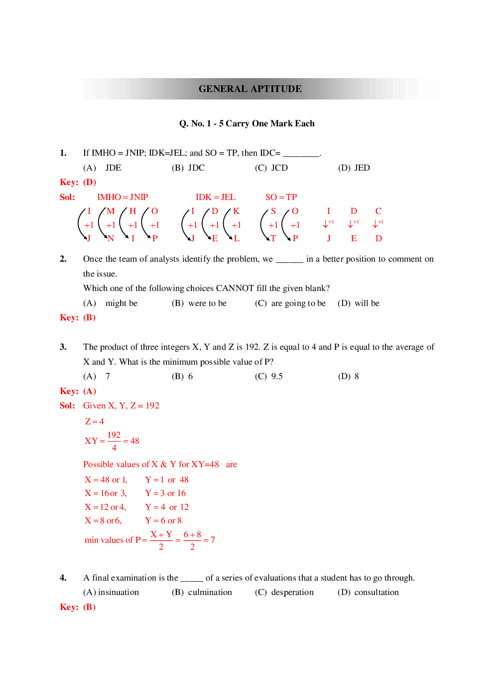 GATE Question Paper With Solution For Mechanical Engineering Paper-II 2019 - Page 2