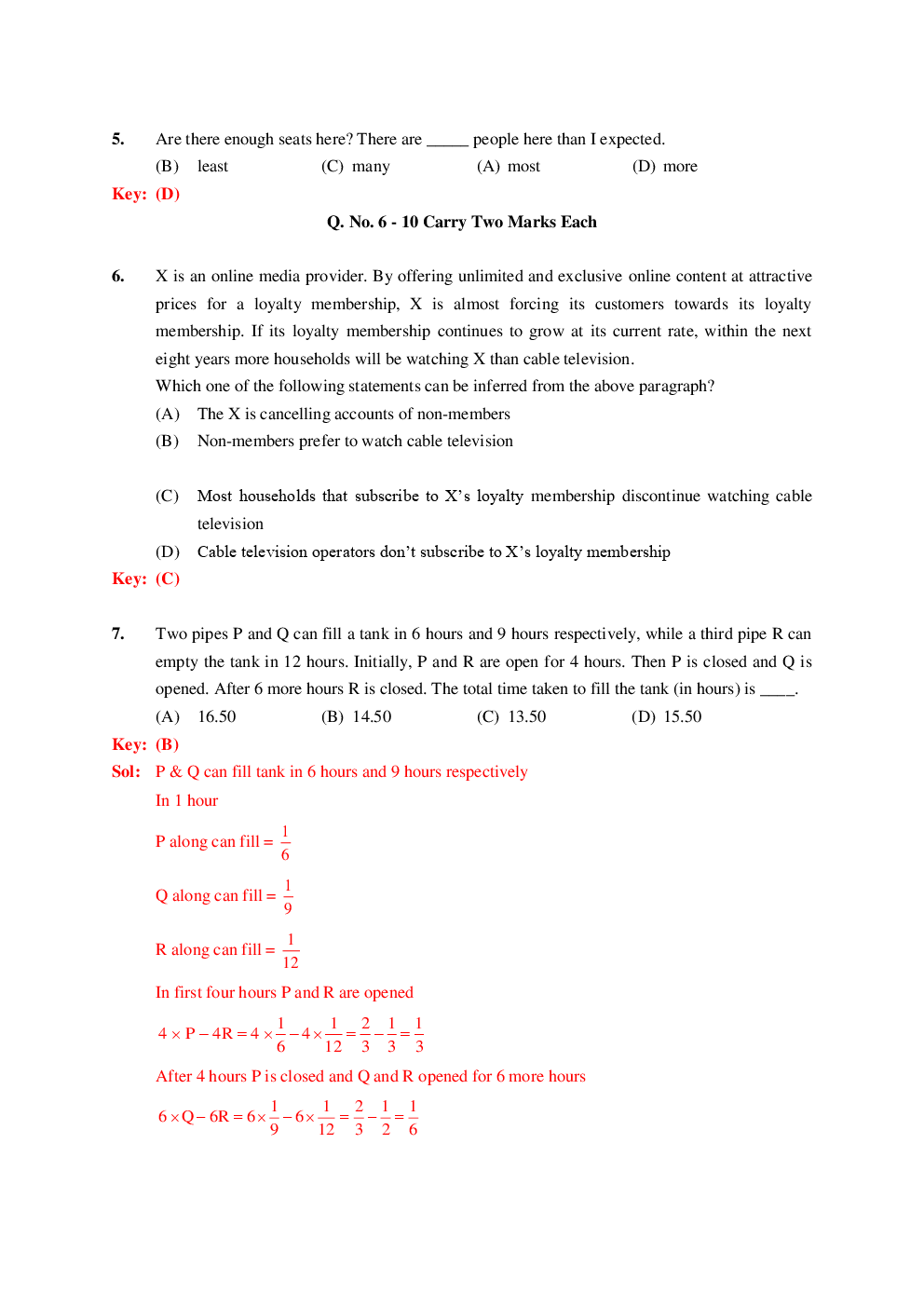 GATE Question Paper With Solution For Mechanical Engineering Paper-II 2019 - Page 3