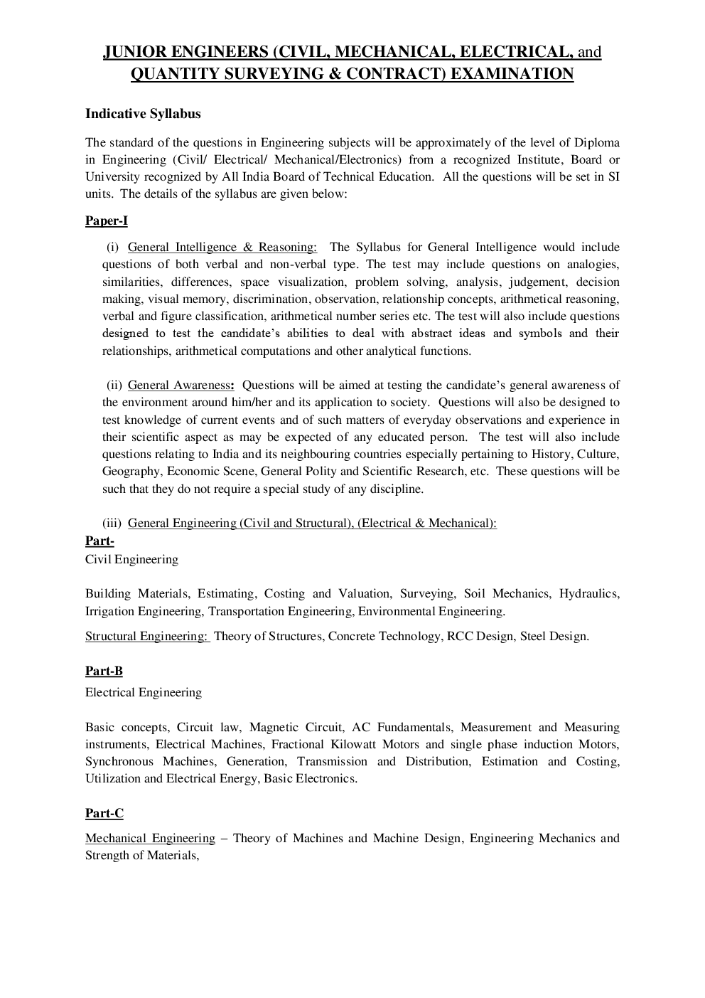 SSC JE CBT 1 & 2  Syllabus - Page 2