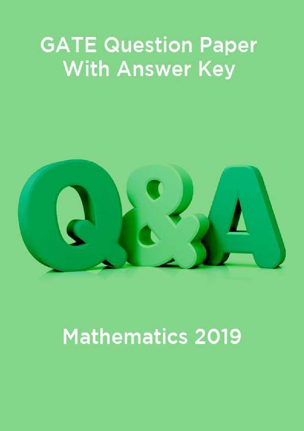 GATE Question Paper With Answer Key For Mathematics 2019 - Page 1