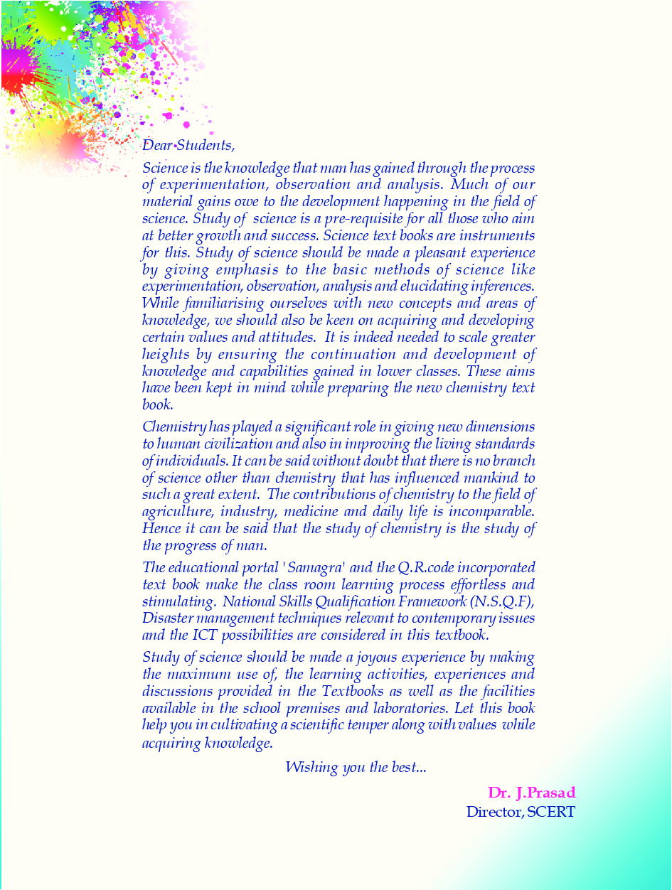 SCERT Chemistry Part-I Tectbook For Class-IX - Page 4