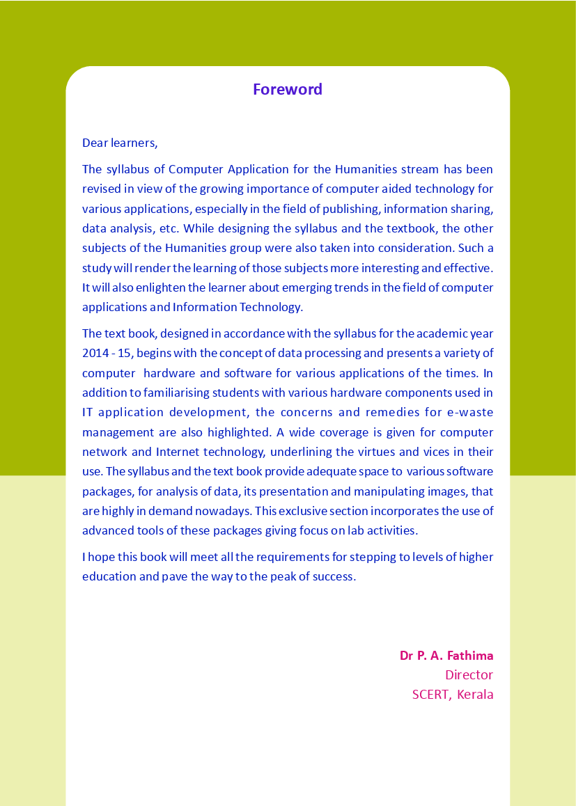 SCERT Computer Applications Humanities Textbook For Class-XI - Page 4