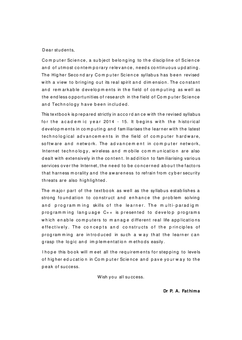 SCERT Computer Science Part-1 Textbook For Class-XI - Page 4