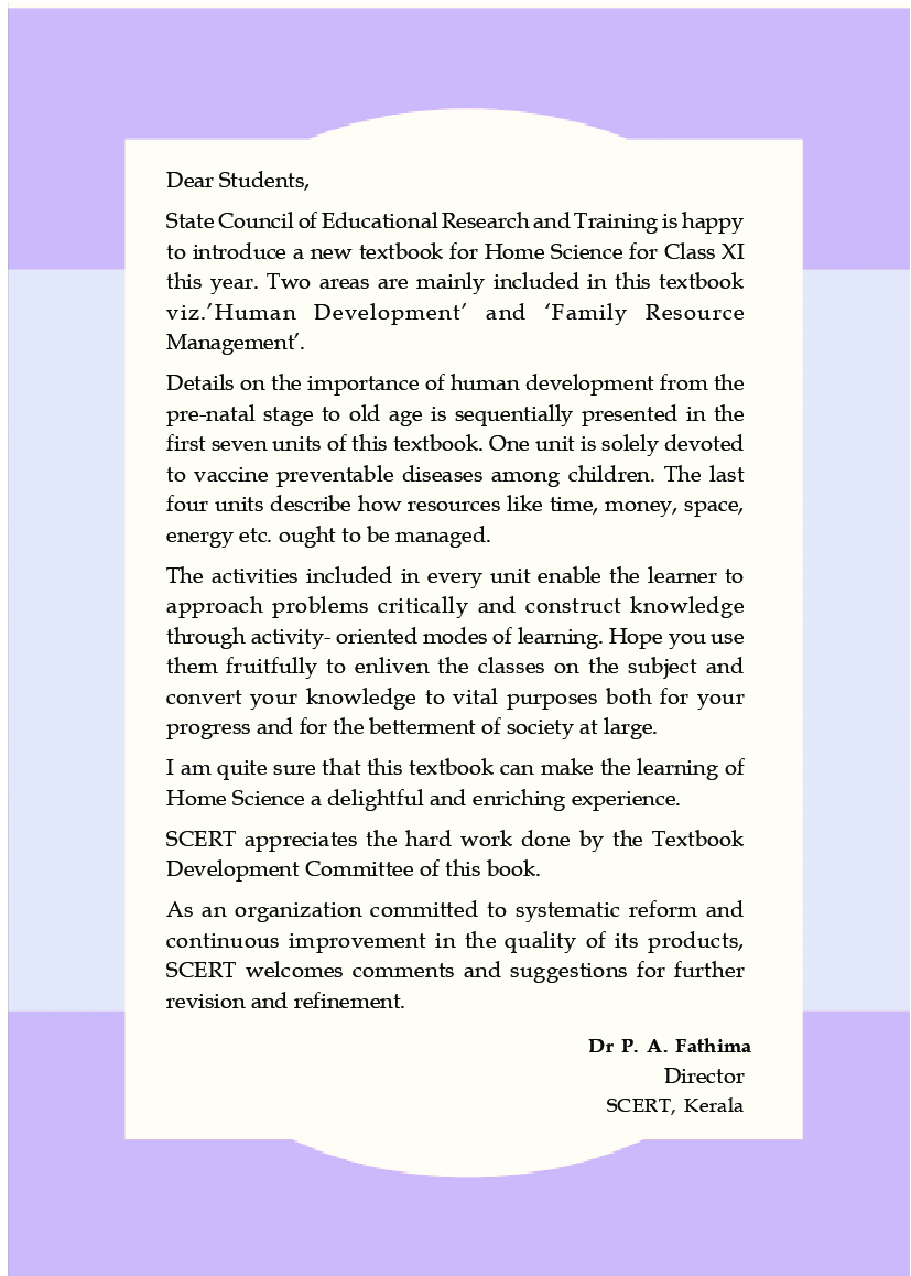 SCERT Home Science Textbook For Class-XI - Page 4