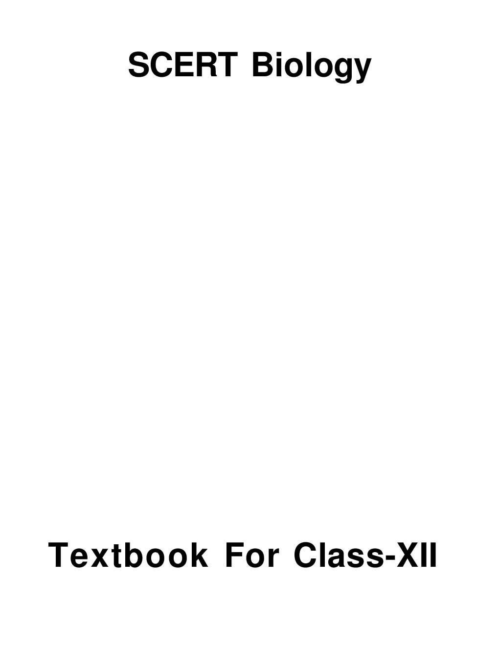 SCERT Biology Textbook For Class-XII - Page 1