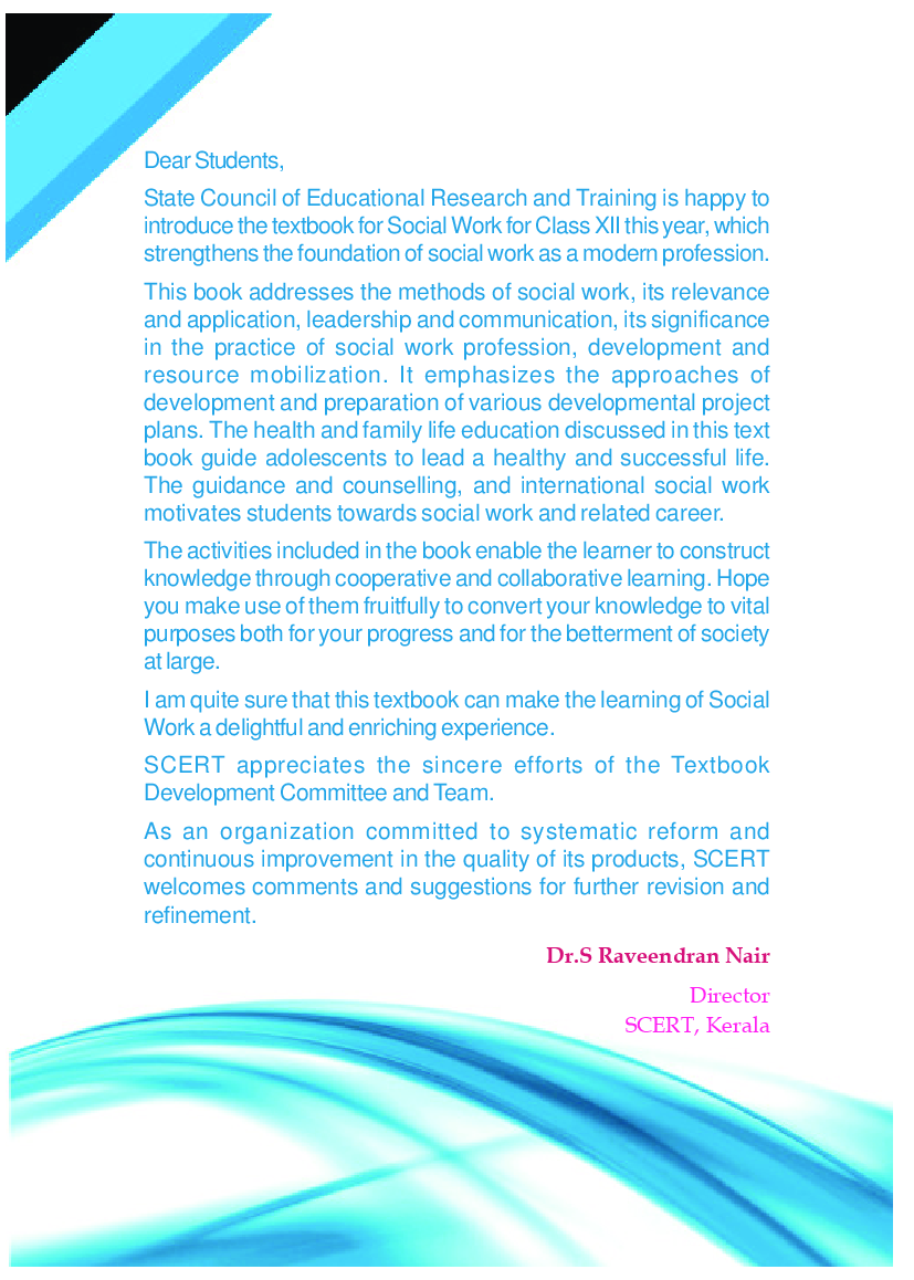 SCERT Social Work Textbook For Class-XII - Page 4