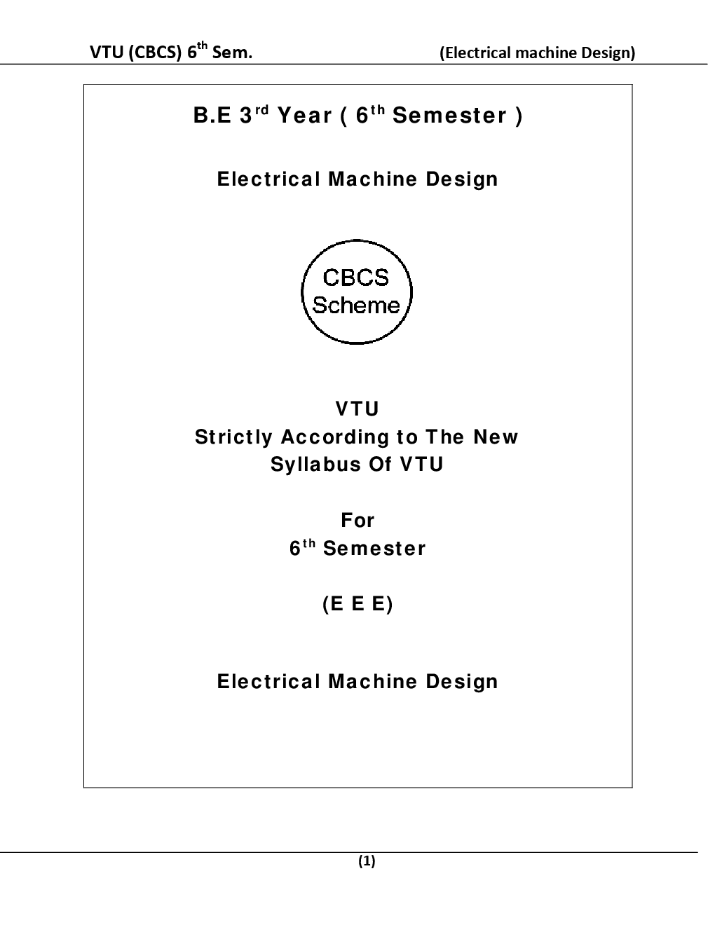 Electrical Machine  Design For VTU BE 6th Sem Electrical & Electronics Engineering - Page 2