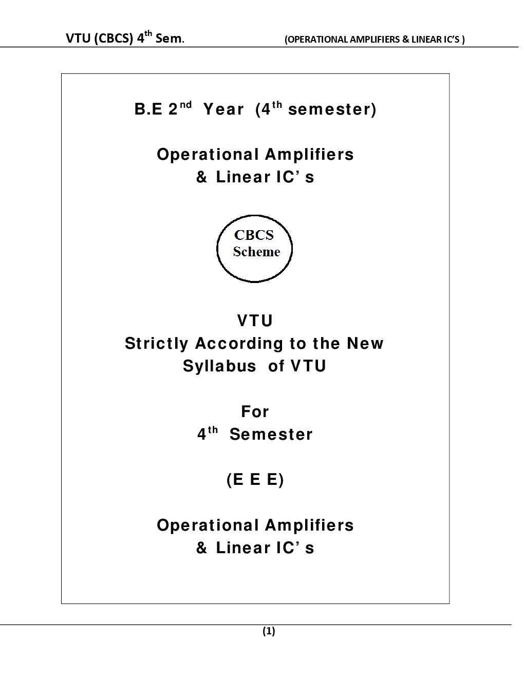Operational Amplifiers & Linear Ic’s For VTU BE 4th Sem Electrical & Electronics Engineering - Page 2