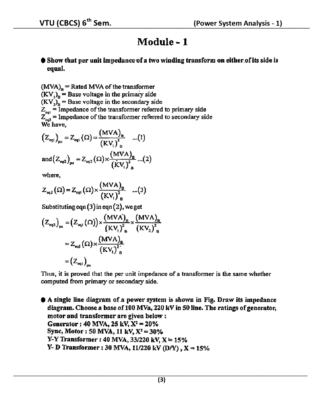 Power System Analysis -1 For VTU BE 6th Sem Electrical & Electronics Engineering - Page 4