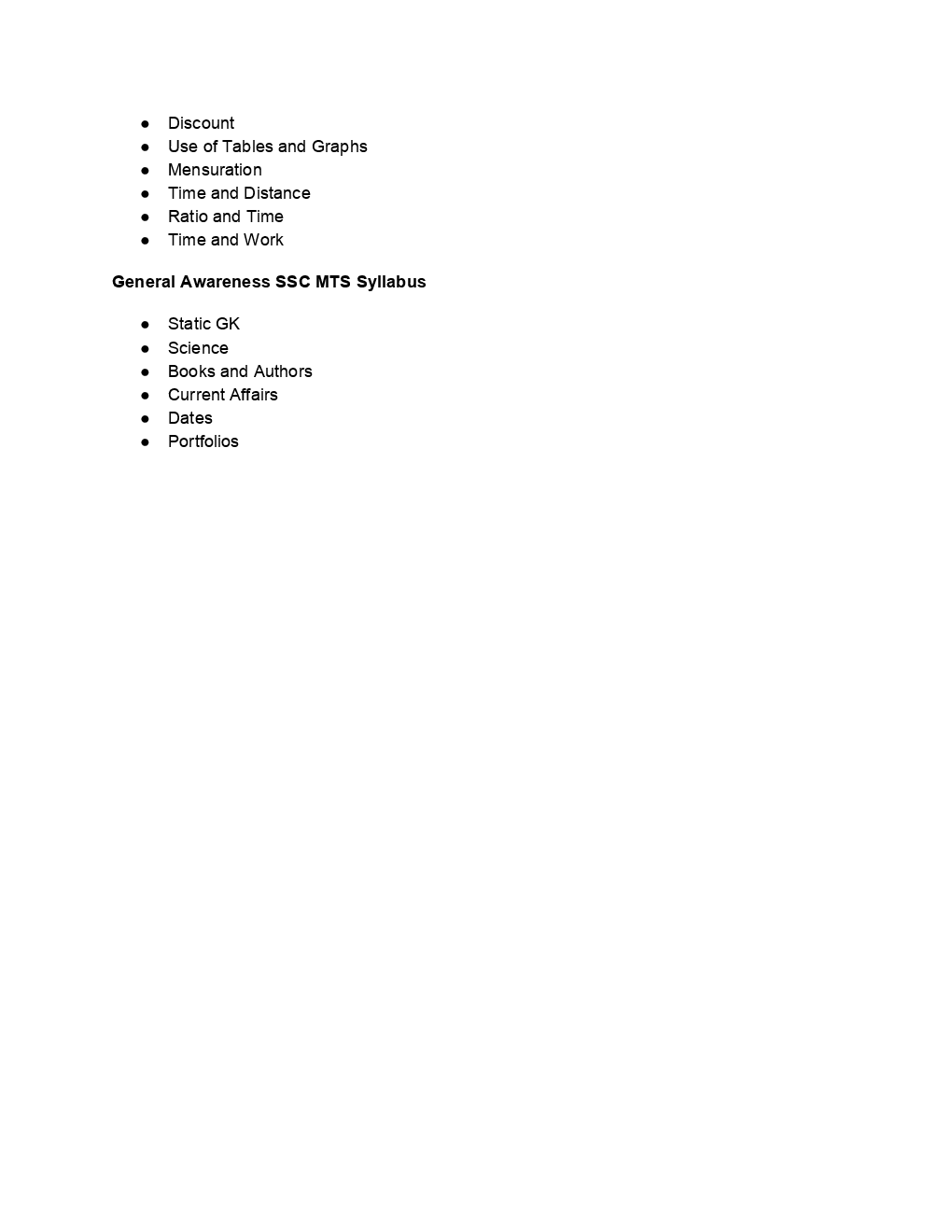 SSC MTS Syllabus 2019 - Page 3