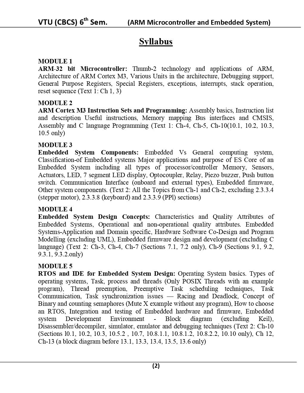 Arm Microcontroller And Embedded System For VTU BE 6th Sem Electronics & Telecommunication Engineering - Page 3