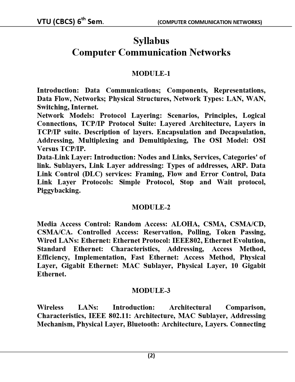 Computer Communication Networks For VTU BE 6th Sem Electronics & Telecommunication Engineering - Page 3