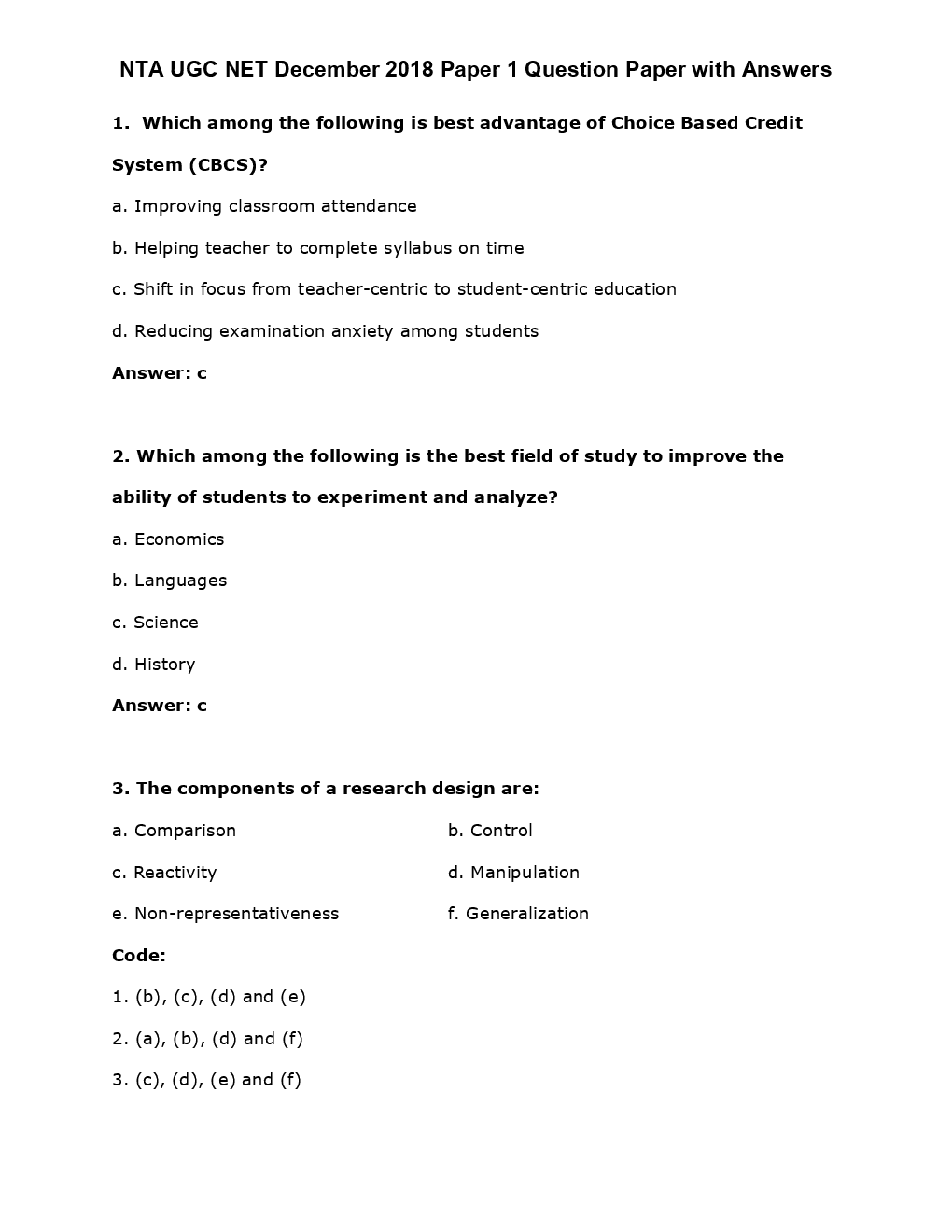 UGC NET Previous Year Question Paper With Answers 2018 Paper-1 - Page 2