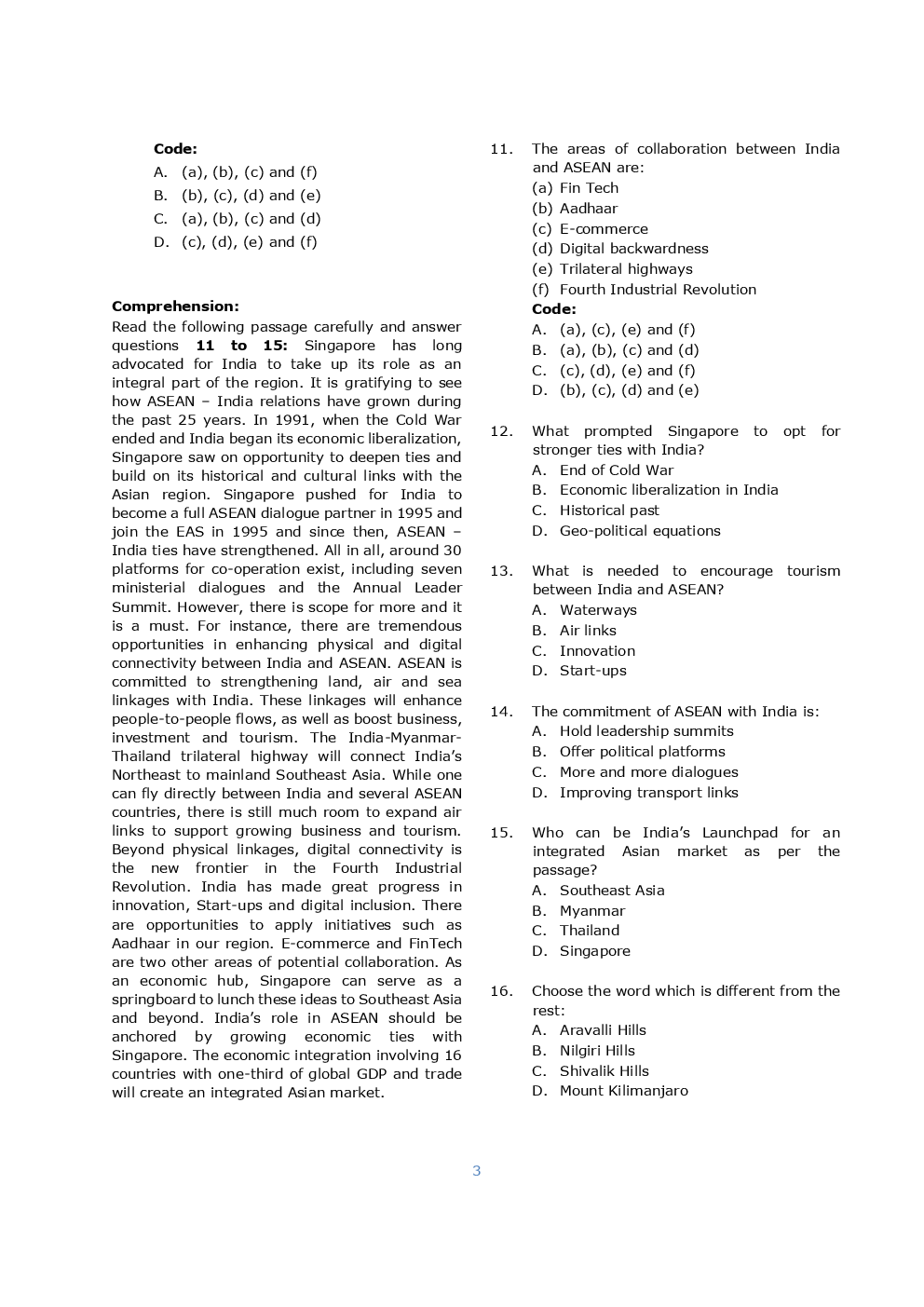 UGC NET Previous Year Question Paper With Answers 2018 Paper-3 - Page 3