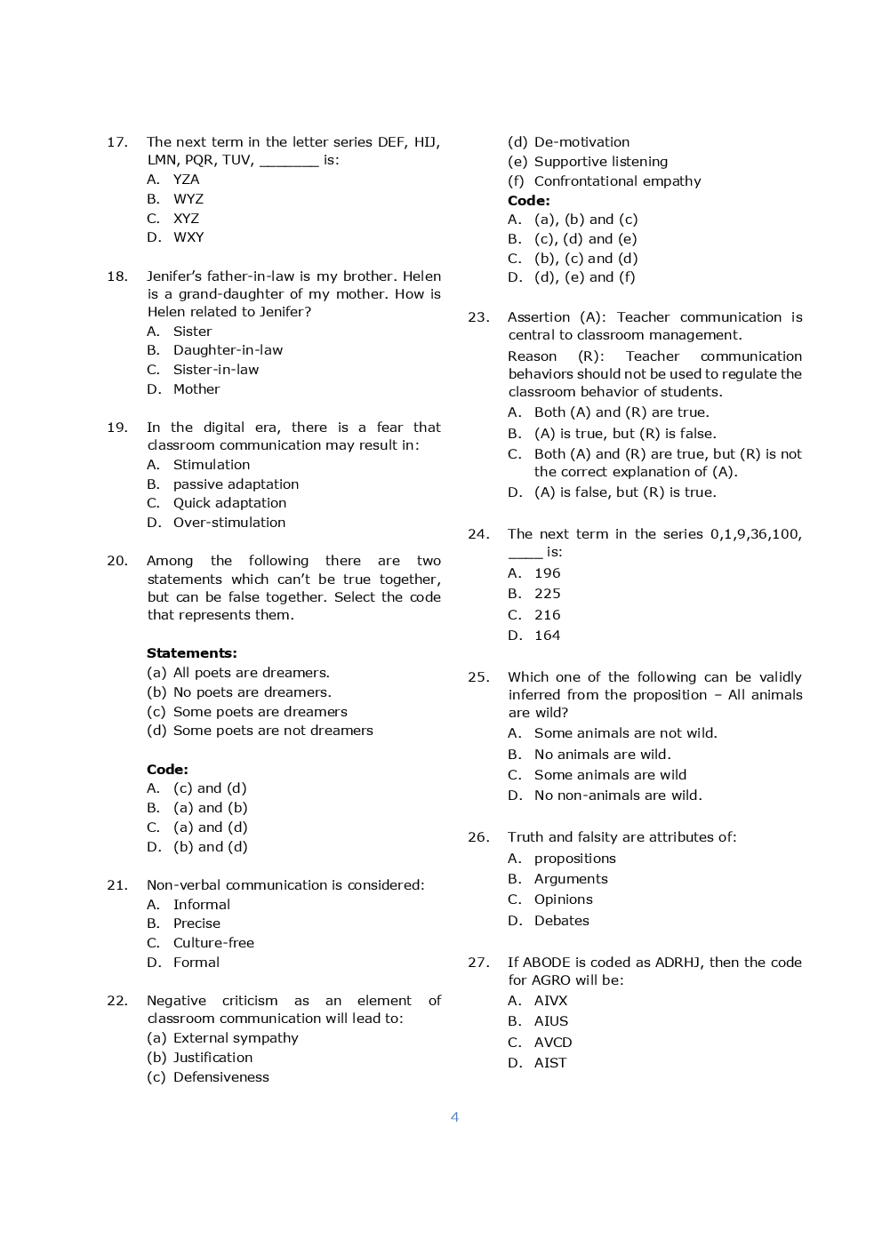 UGC NET Previous Year Question Paper With Answers 2018 Paper-3 - Page 4