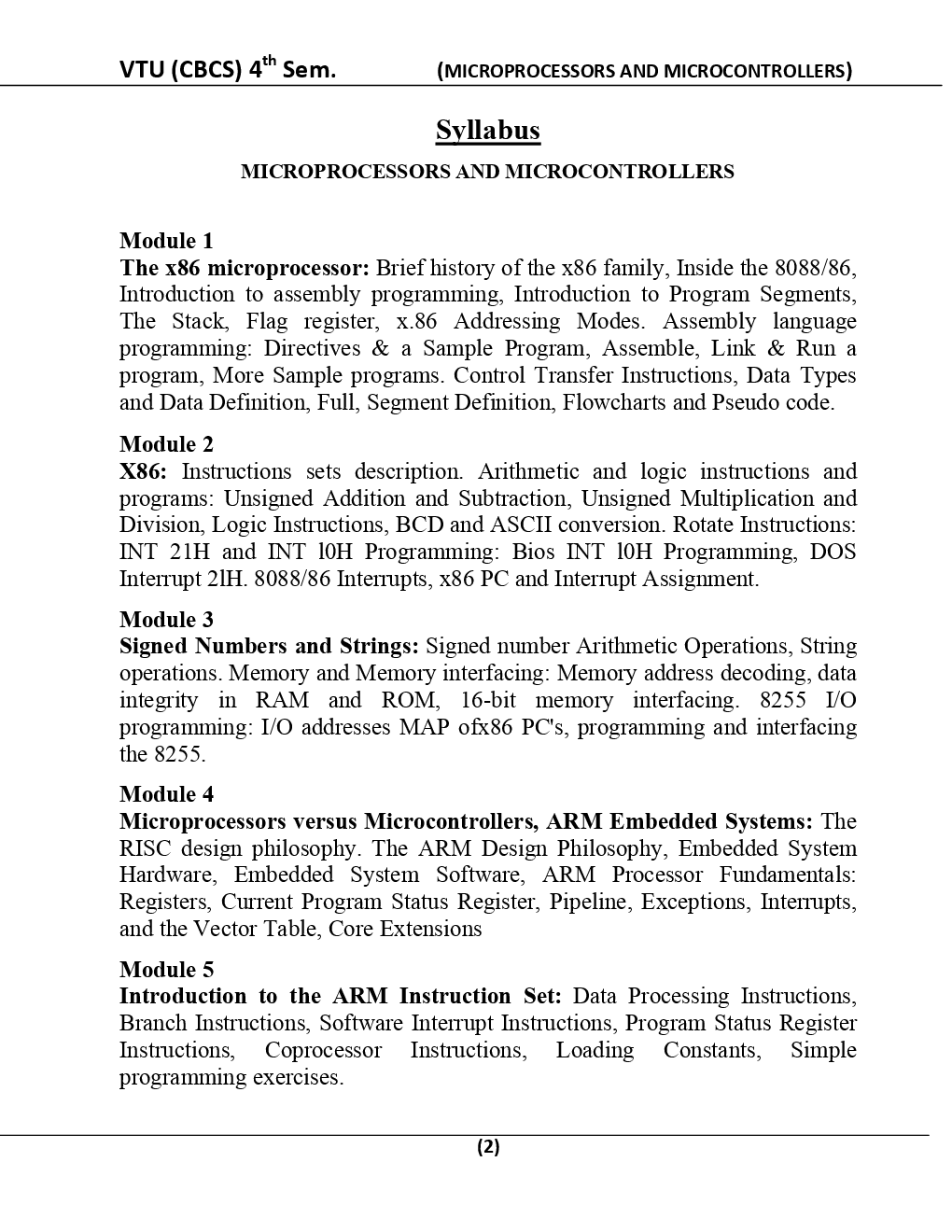 Microprocessors And Microcontrollers For VTU BE 4th Sem Computer Science  Engineering - Page 3