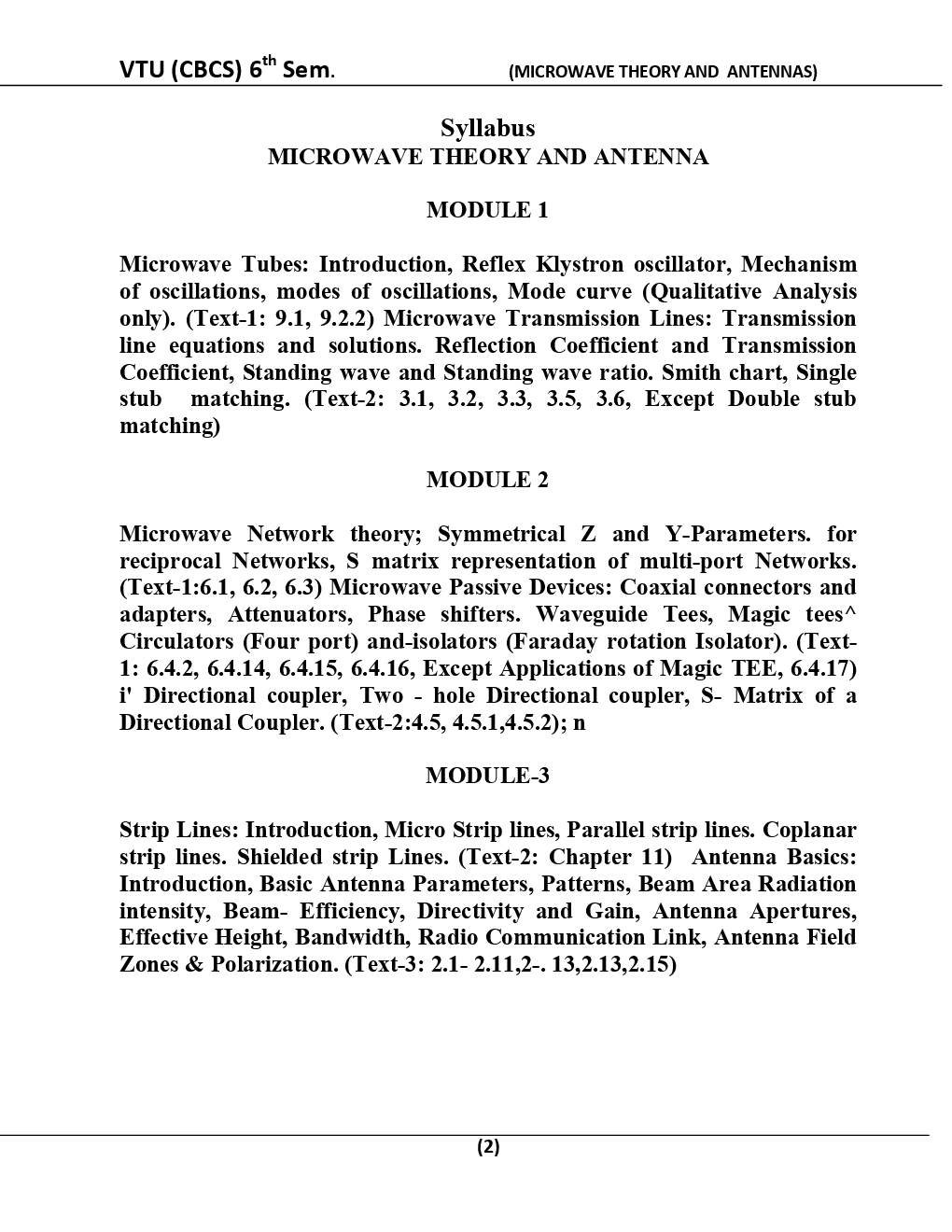 Microwave Theory And Antennas For VTU BE 6th Sem Electronics & Telecommunication Engineering - Page 3