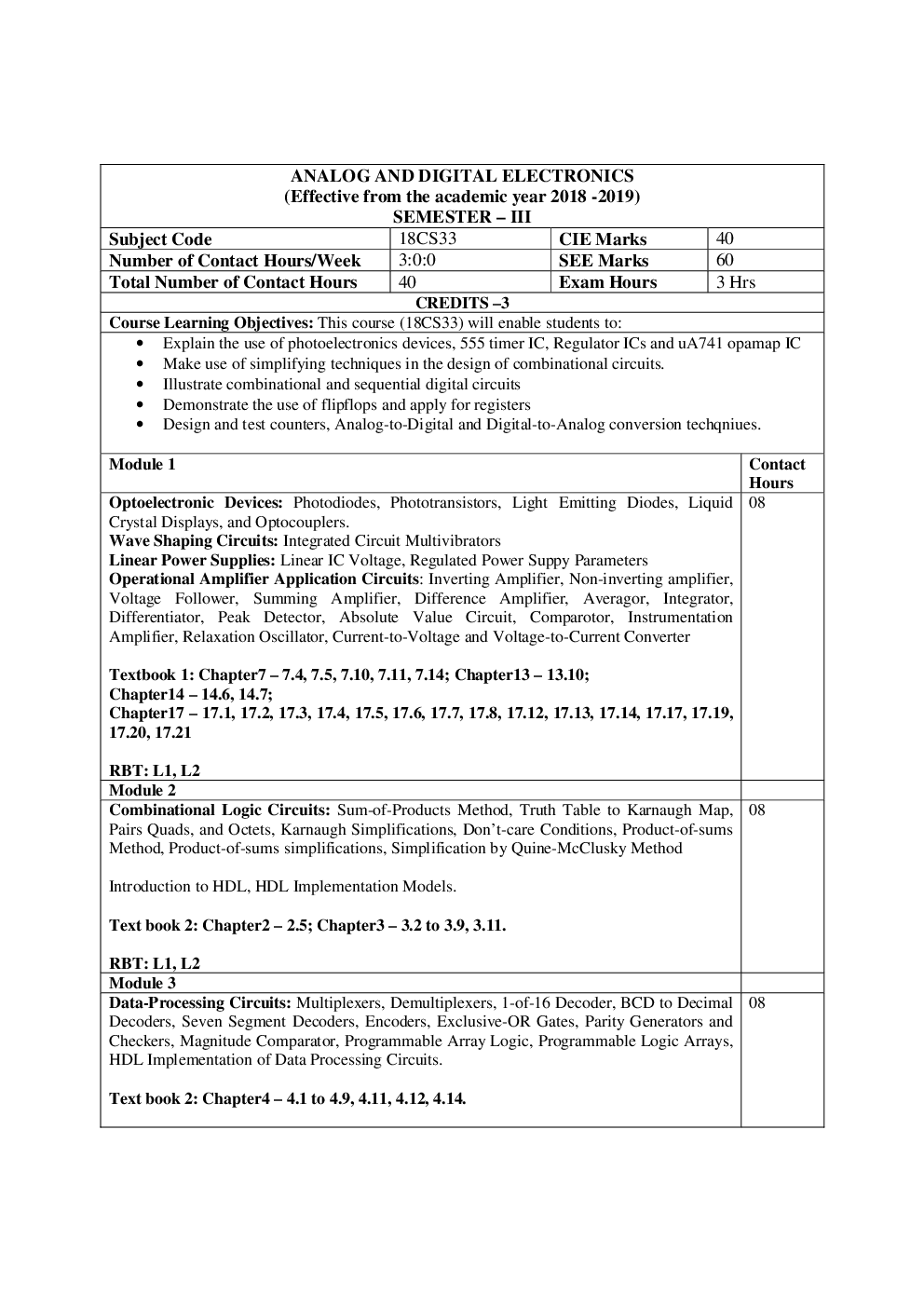 Syllabus Information Technology Engineering For VTU BE Sem (III-VIII) 2018-2019 - Page 5