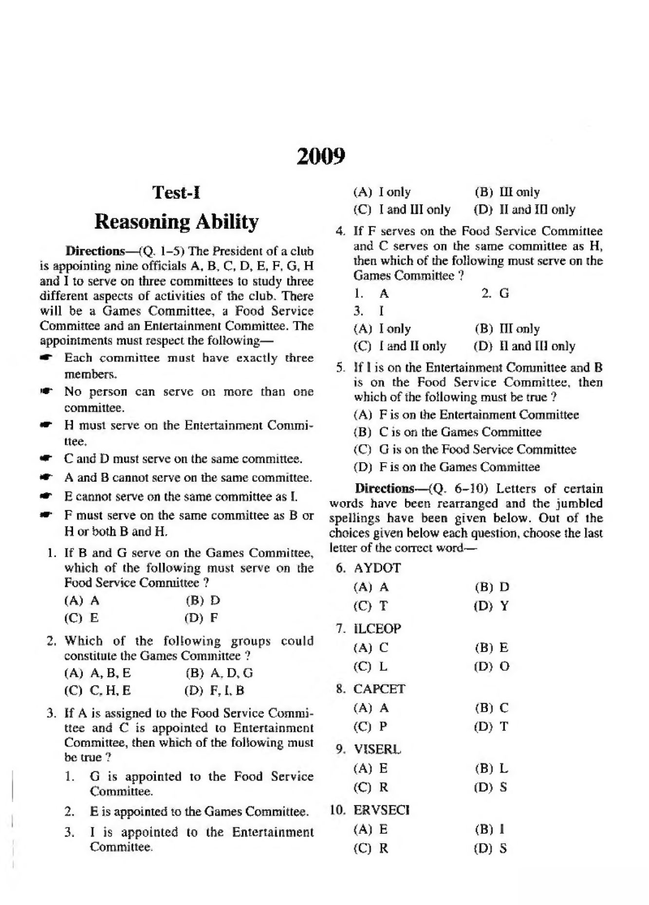 LIC AAO Exam Previous Year Solved Paper With Answer 2009 - Page 2
