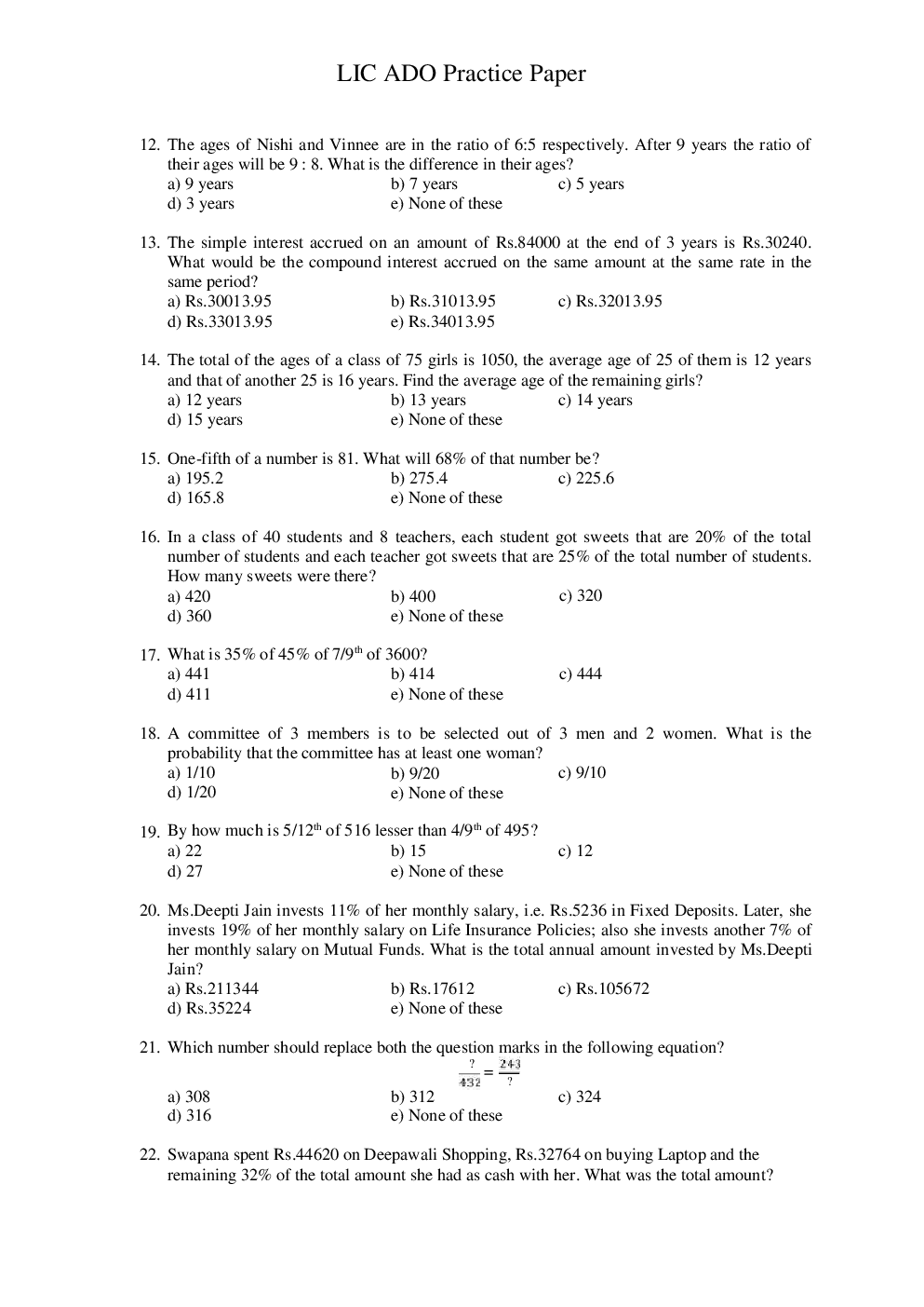 LIC ADO Previous Year Solved Paper With Answer 2016 - Page 4