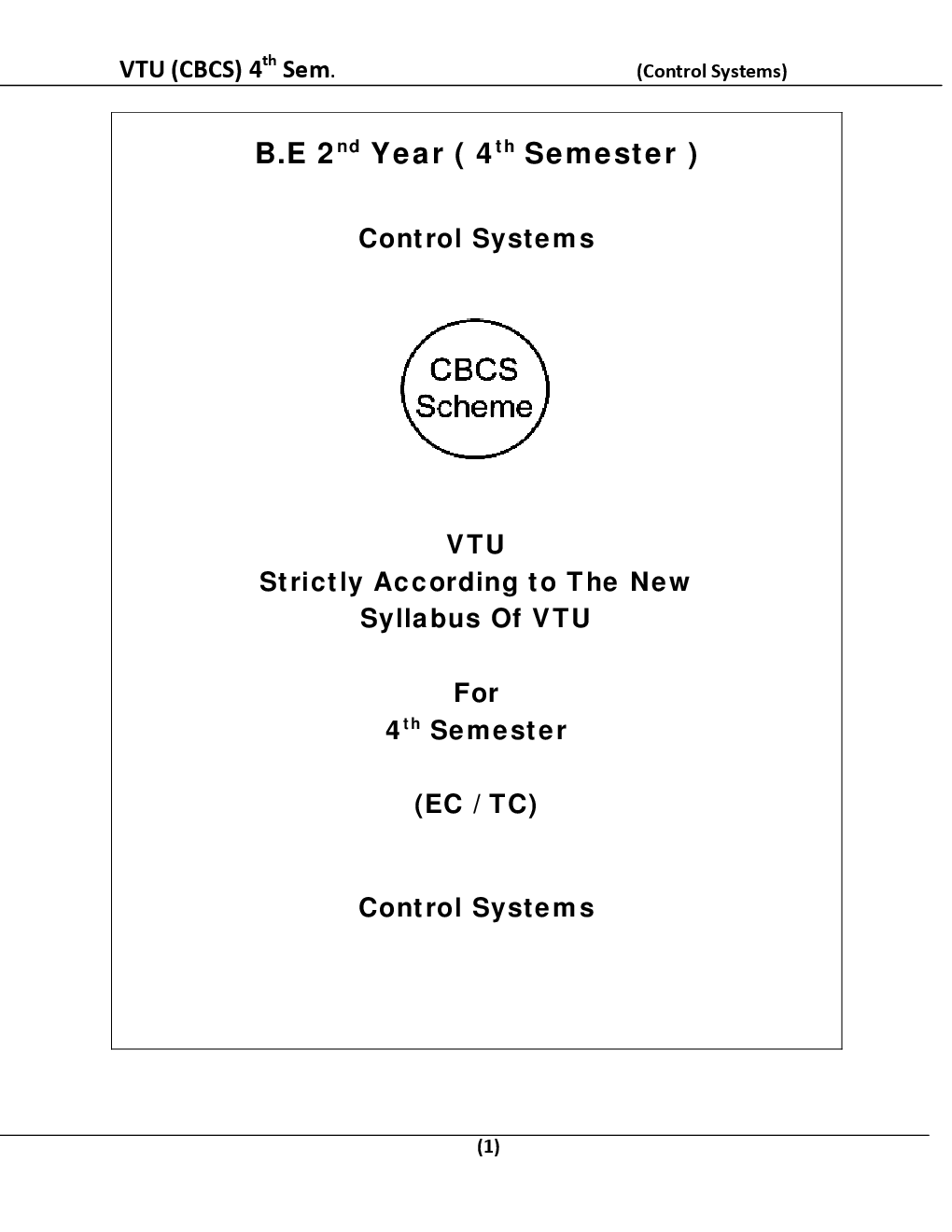 Control Systems For VTU BE 4th Sem Electronics & Communication Engineering - Page 2
