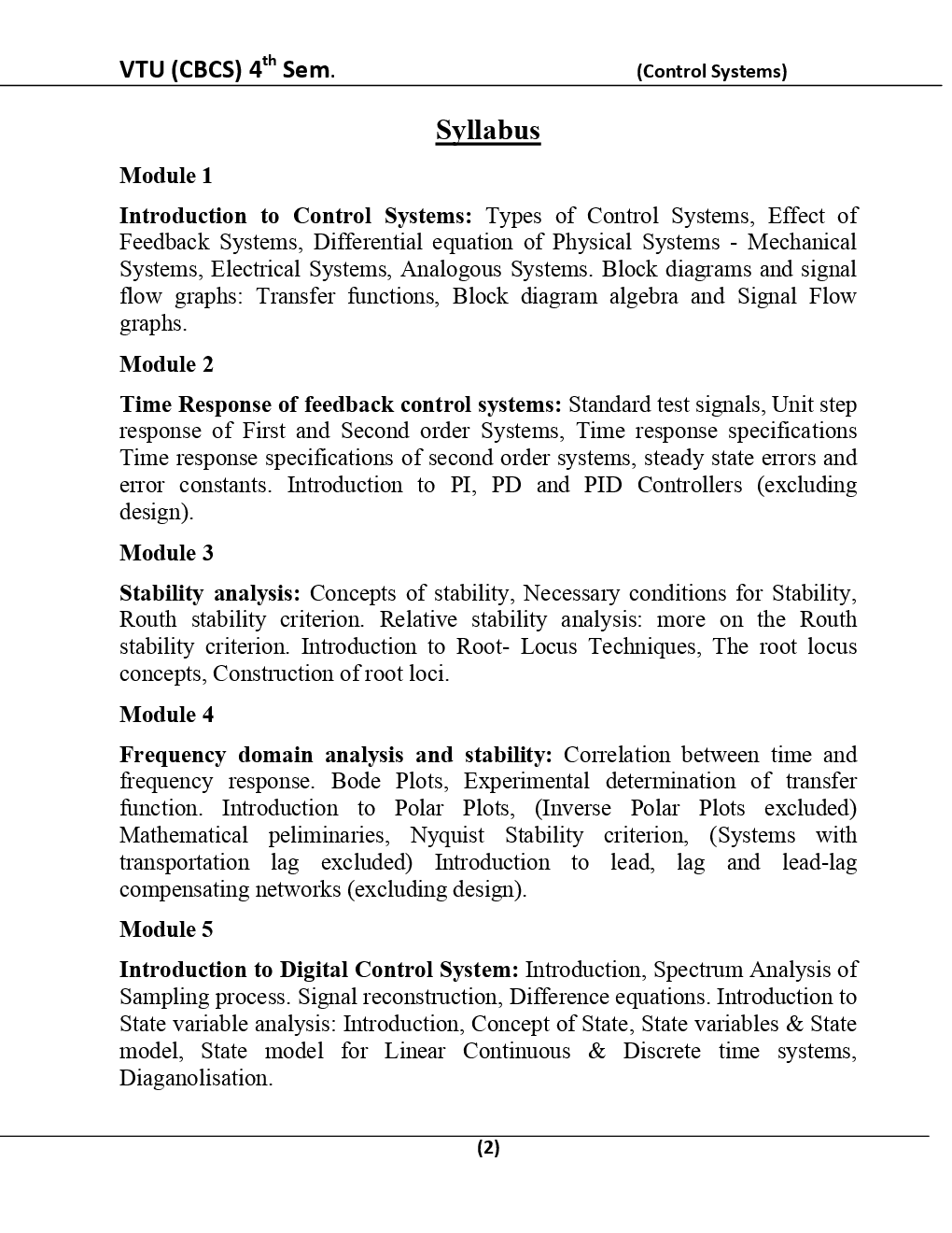 Control Systems For VTU BE 4th Sem Electronics & Communication Engineering - Page 3
