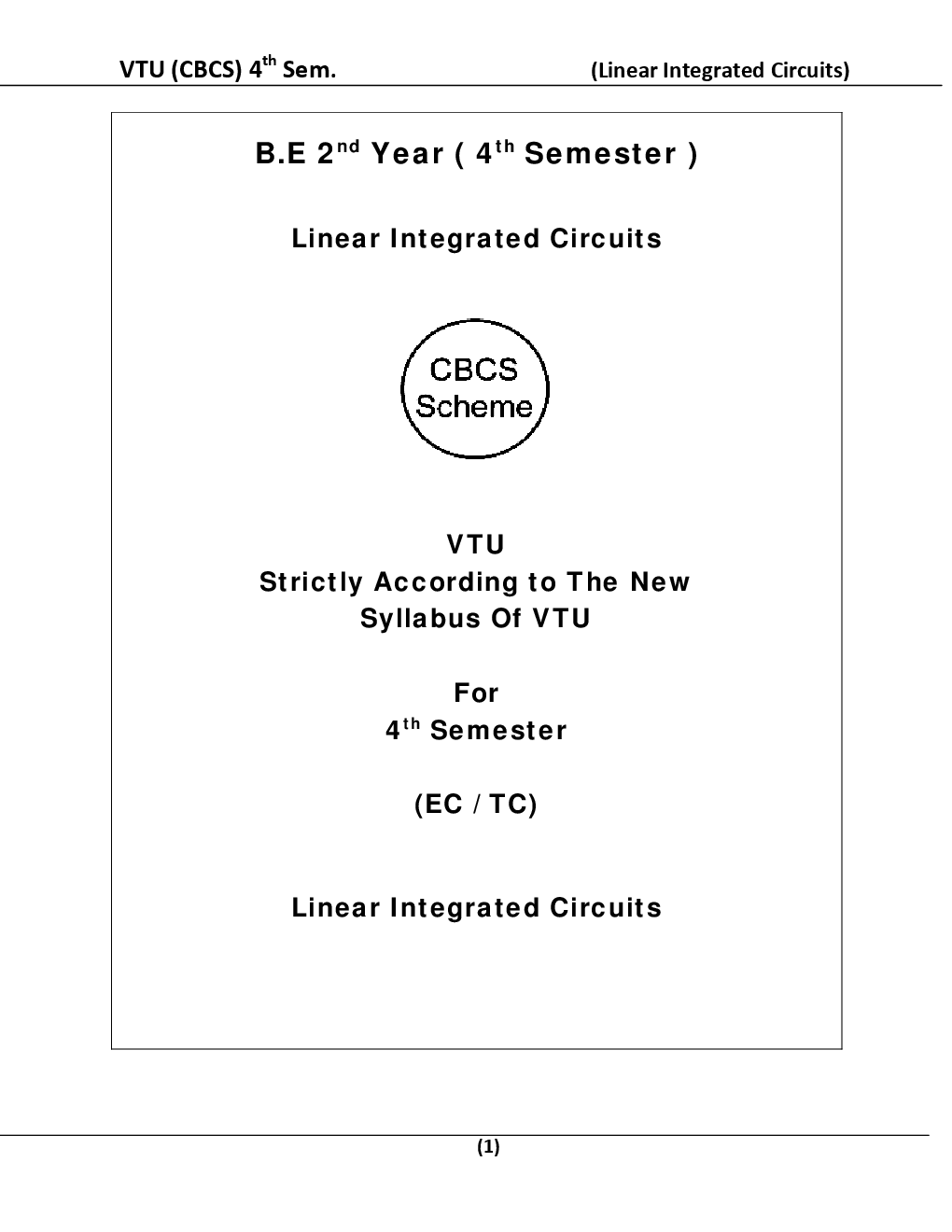 Linear Integrated Circuits For VTU BE 4th Sem Electronics & Communication Engineering - Page 2