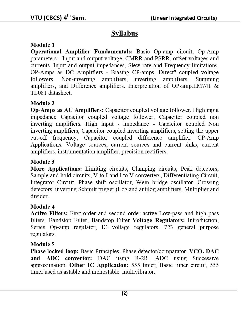 Linear Integrated Circuits For VTU BE 4th Sem Electronics & Communication Engineering - Page 3
