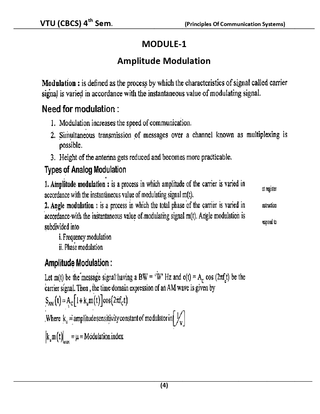Principles Of Communication Systems For VTU BE 4th Sem Electronics & Communication Engineering - Page 5