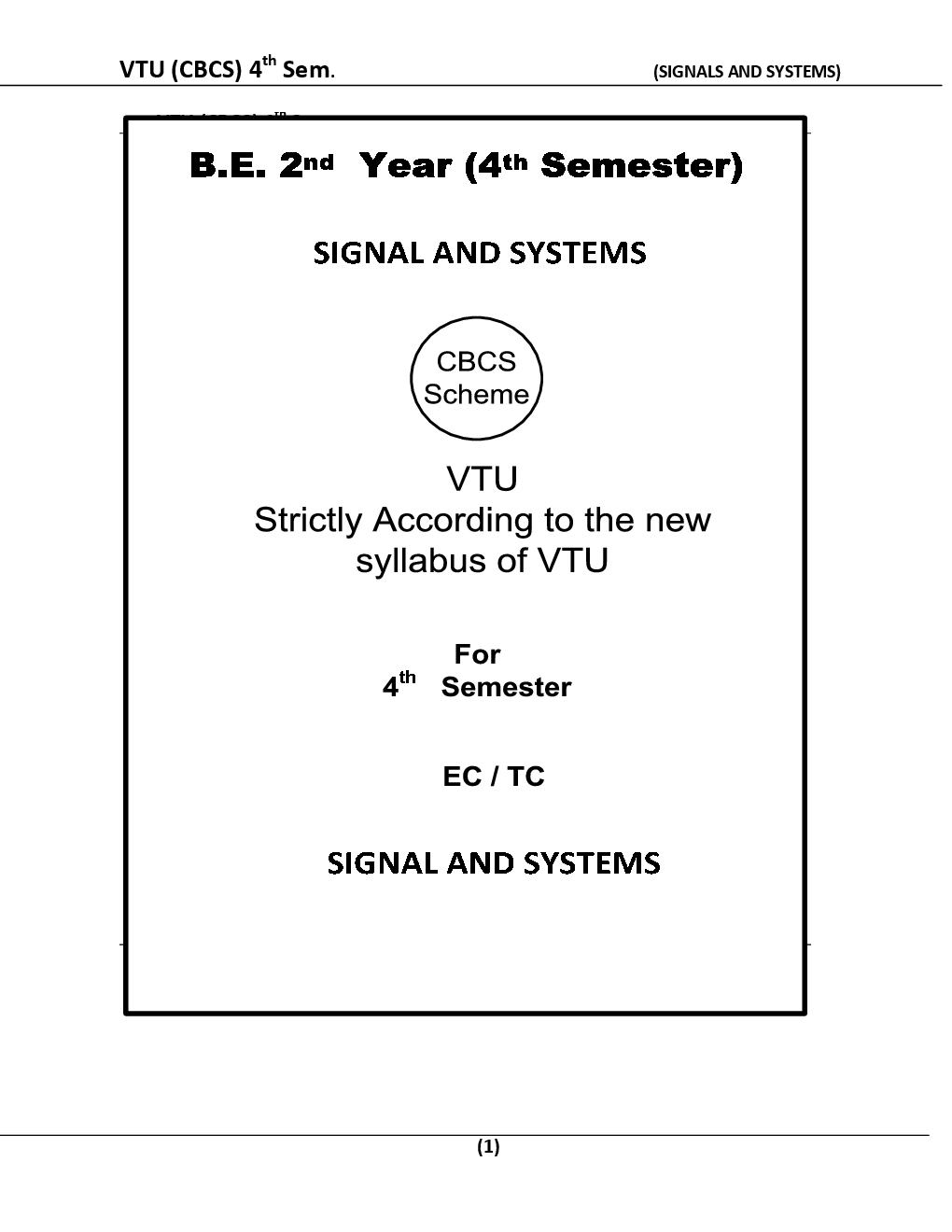 Signals And Systems For VTU BE 4th Sem Electronics & Communication Engineering - Page 2
