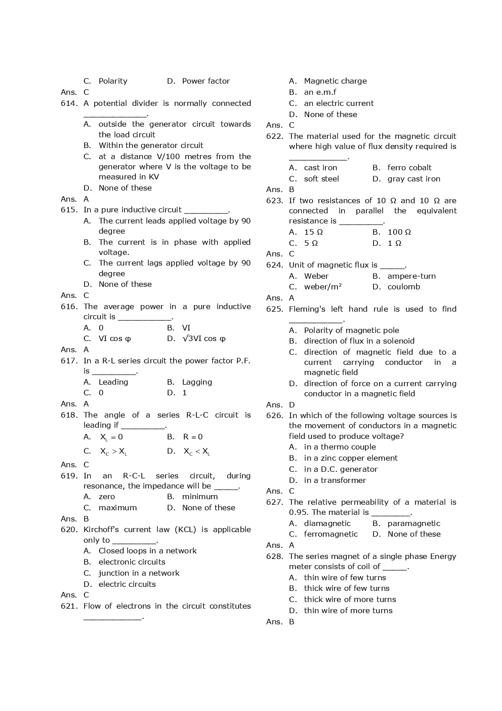 SSC JE EE Previous Year Paper With Answer 2016 - Page 3