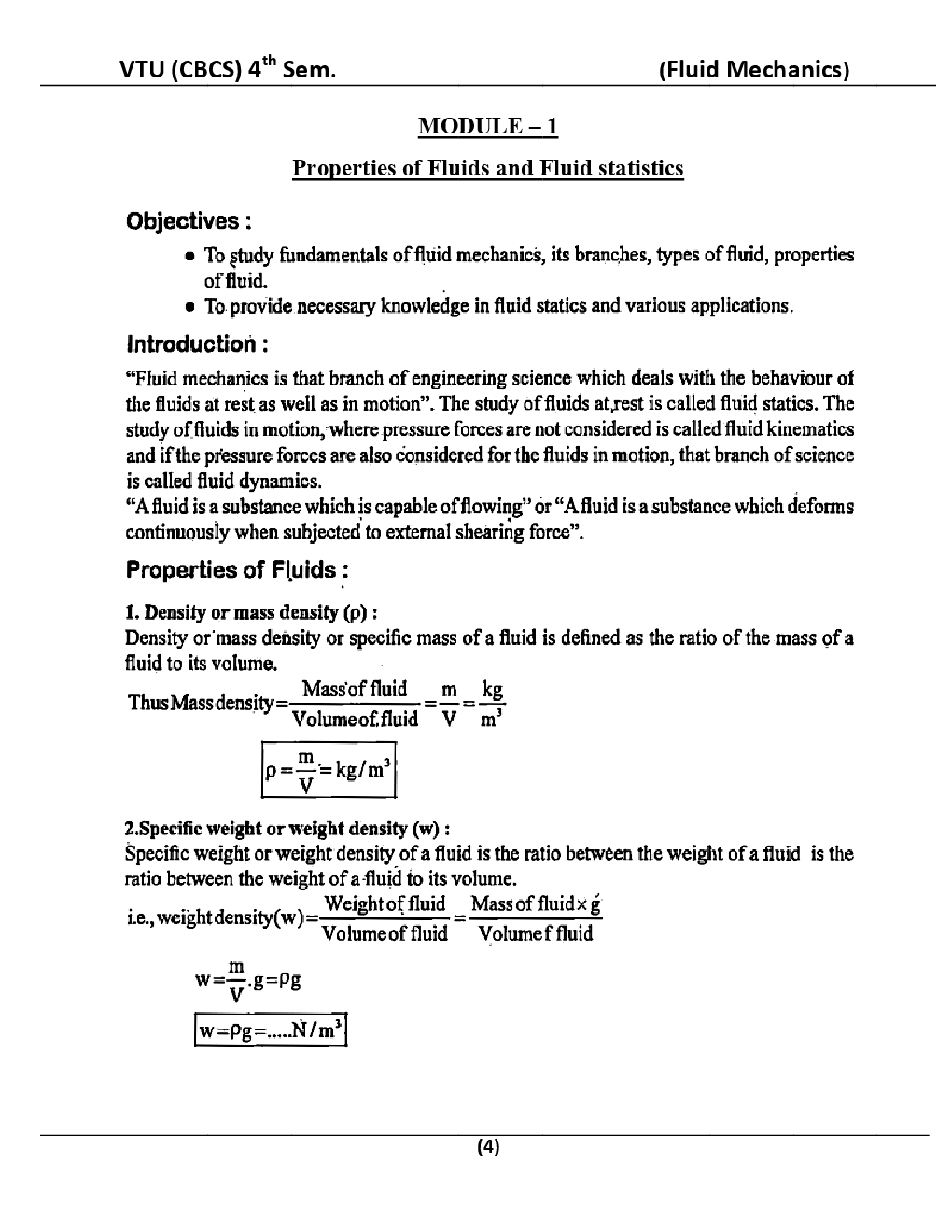 Fluid Mechanics For VTU BE 4th Sem Mechanical Engineering - Page 5