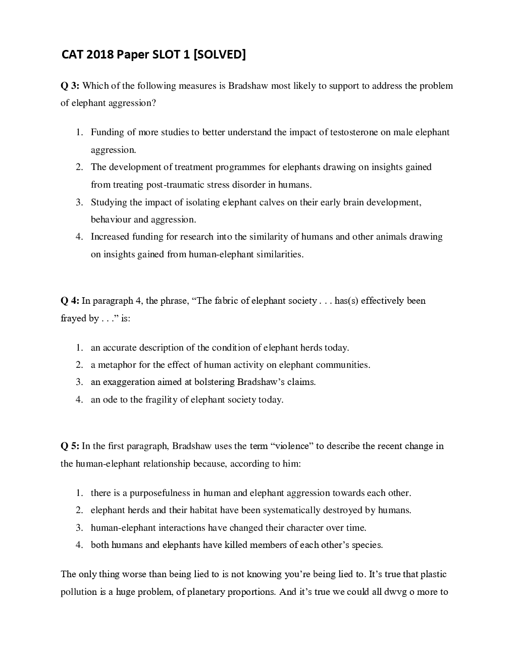 CAT 2018 Previous Year Paper with Solution (Slot I) - Page 4