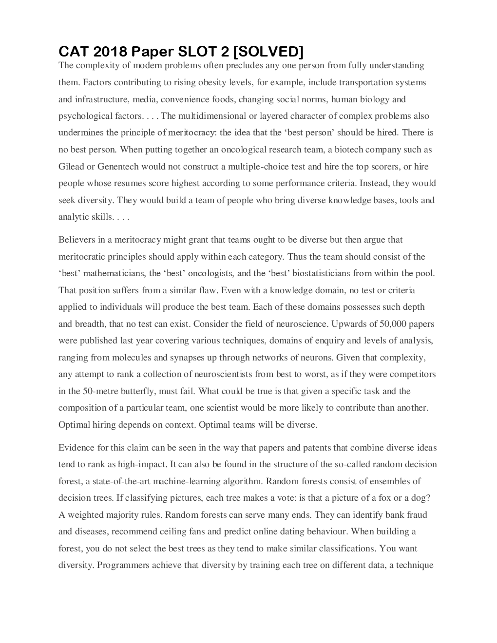 CAT 2018 Previous Year Paper with Solution (Slot II) - Page 2