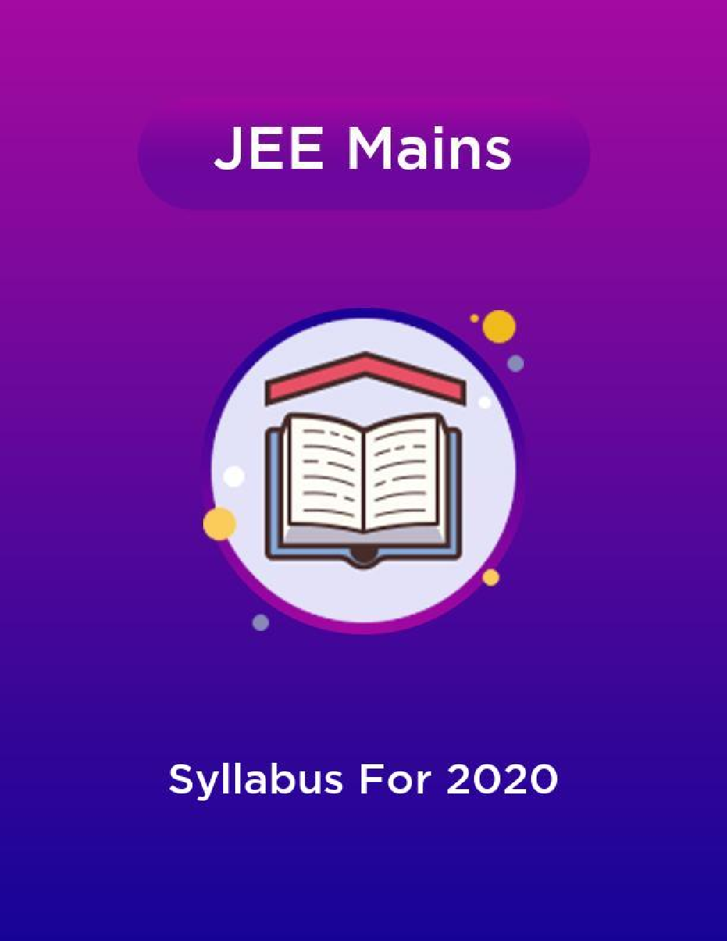 JEE Mains Syllabus For 2020 - Page 1