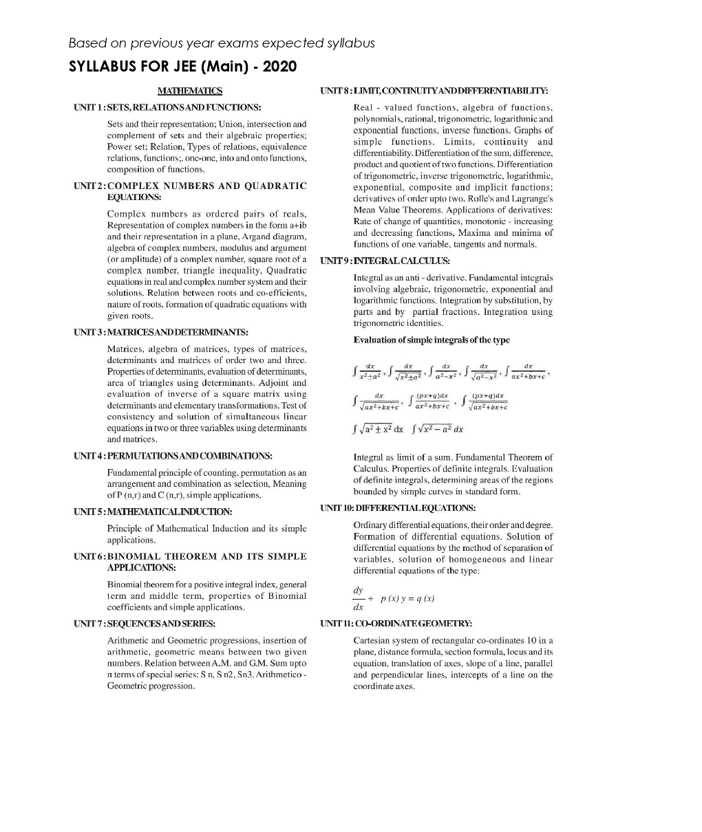 JEE Mains Syllabus For 2020 - Page 2