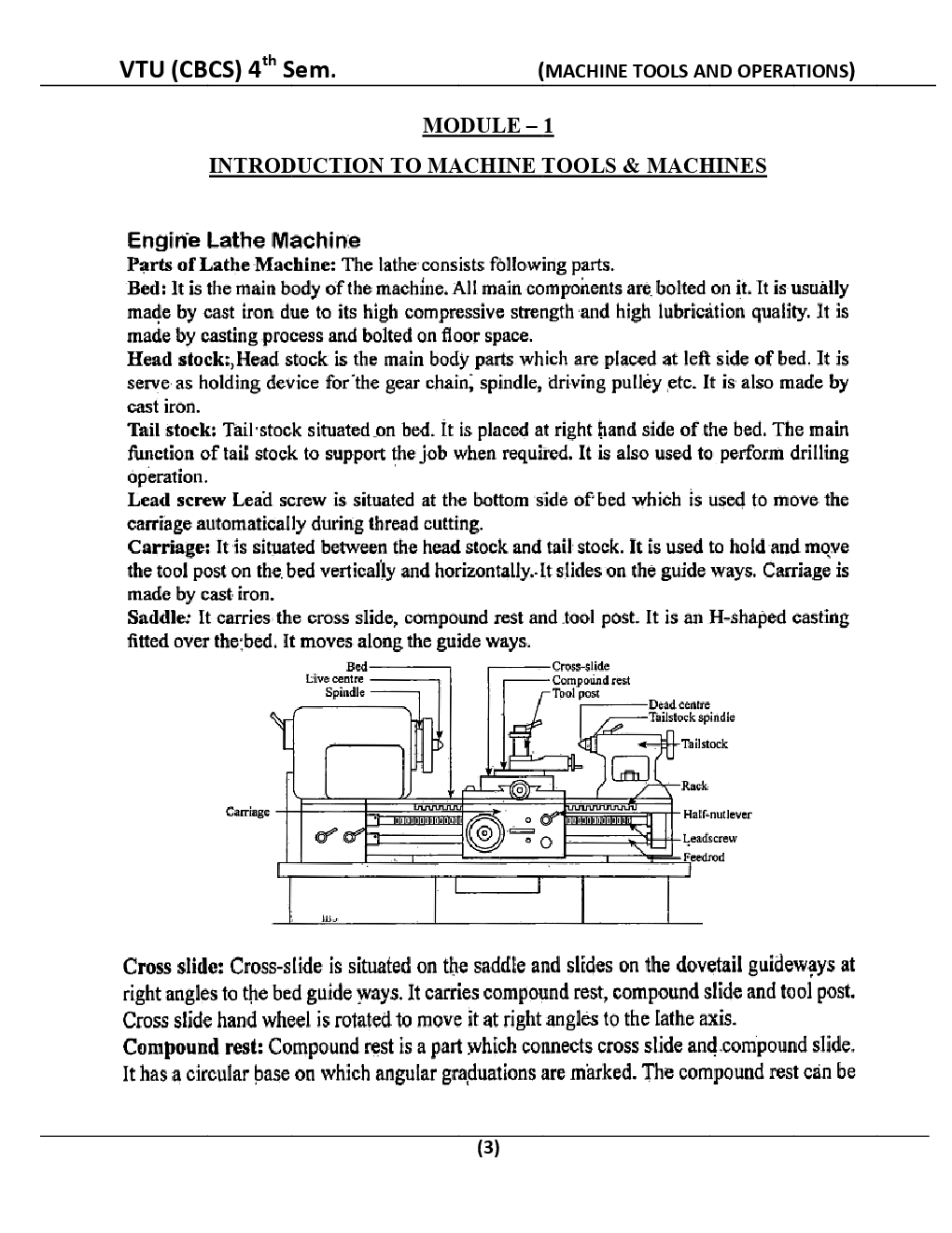 Machine Tools And Operation For VTU BE 4th Sem Mechanical Engineering - Page 4