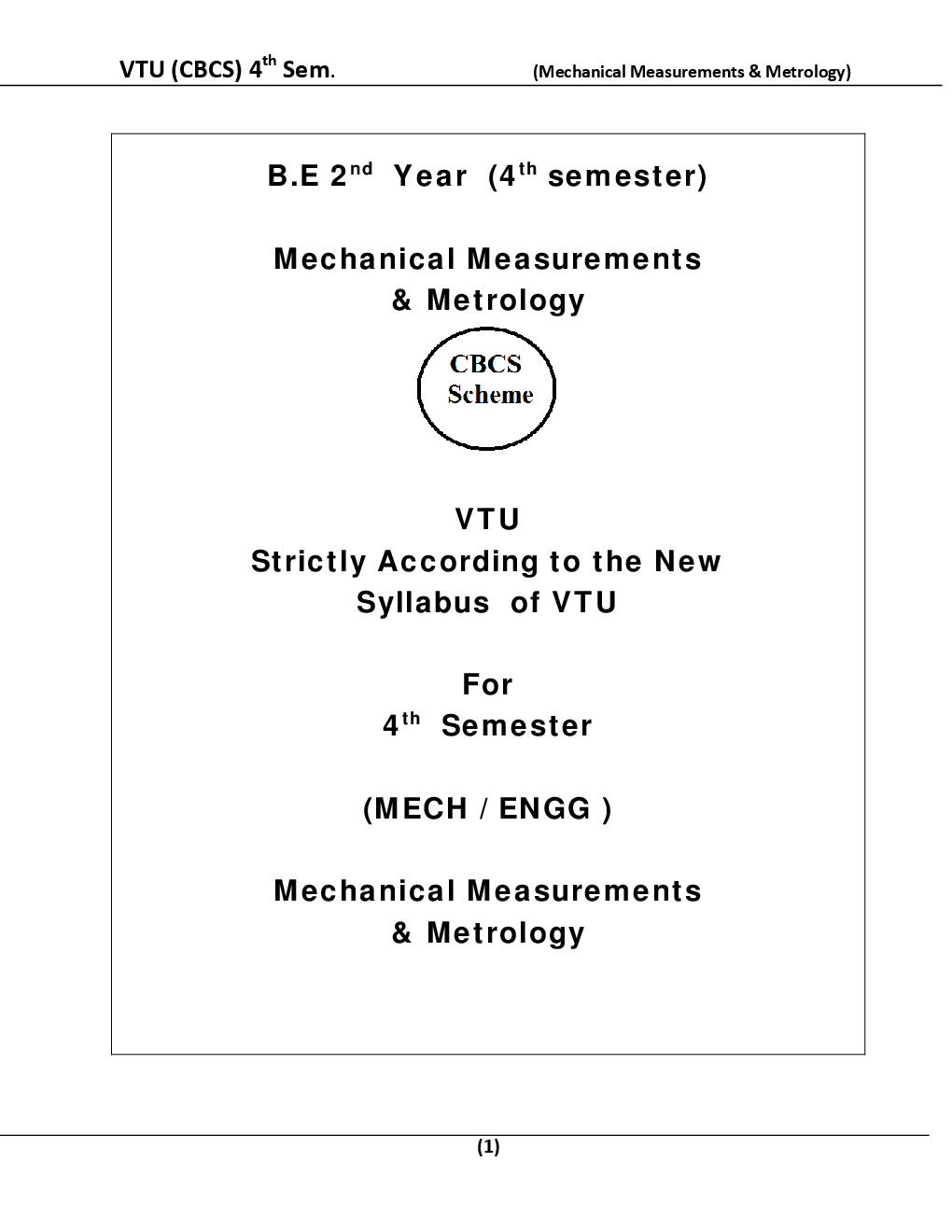 Mechanical Measurements And Metrology For VTU BE 4th Sem Mechanical Engineering - Page 2