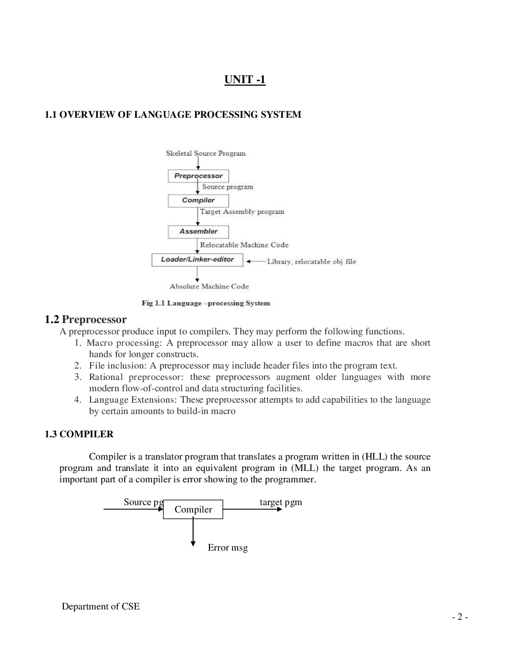 JNTUA Compiler Design For Computer Science Engineering 3rd Sem - Page 3
