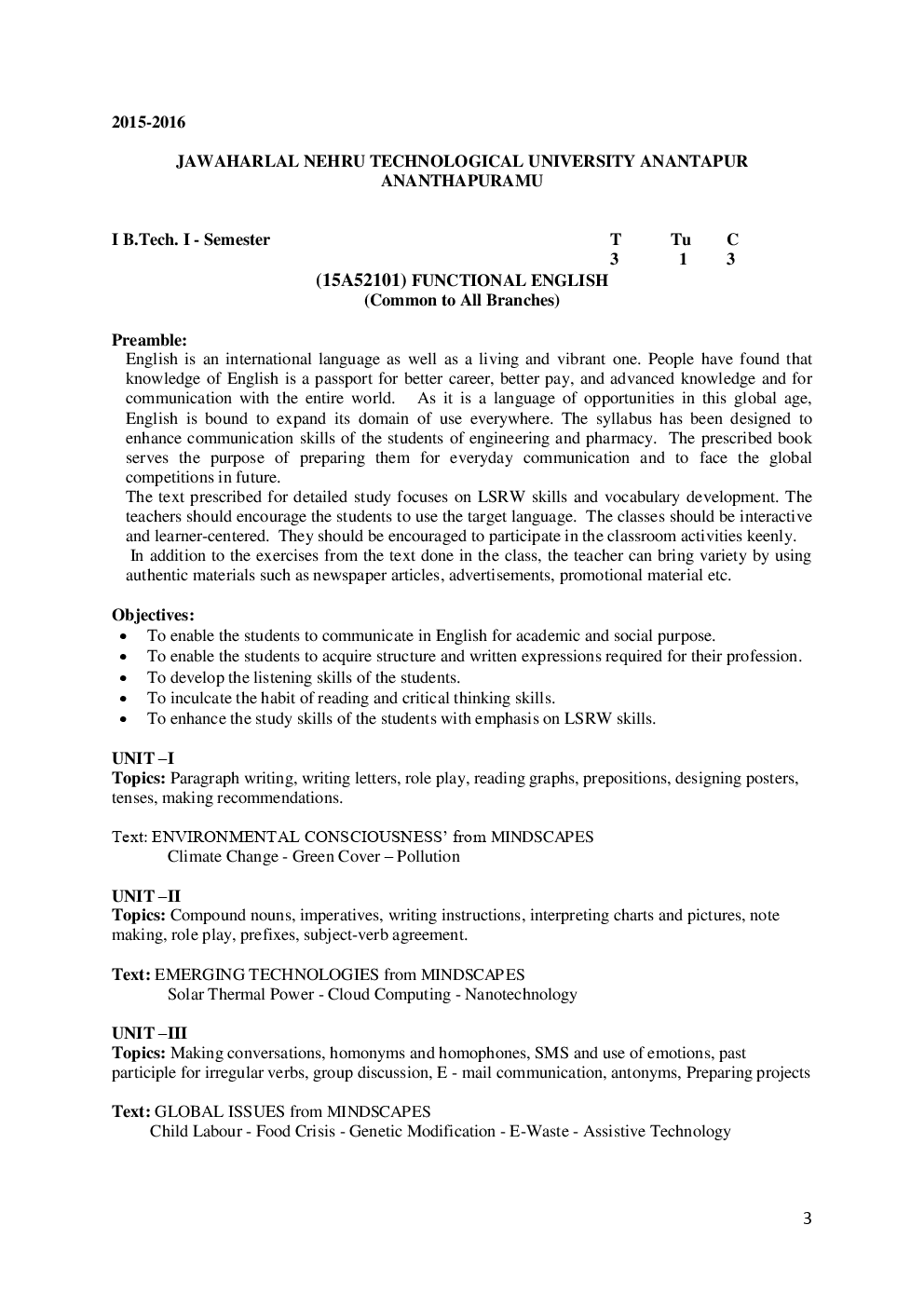 JNTUA Syllabus 1st Year For All Branch Engineering - Page 5