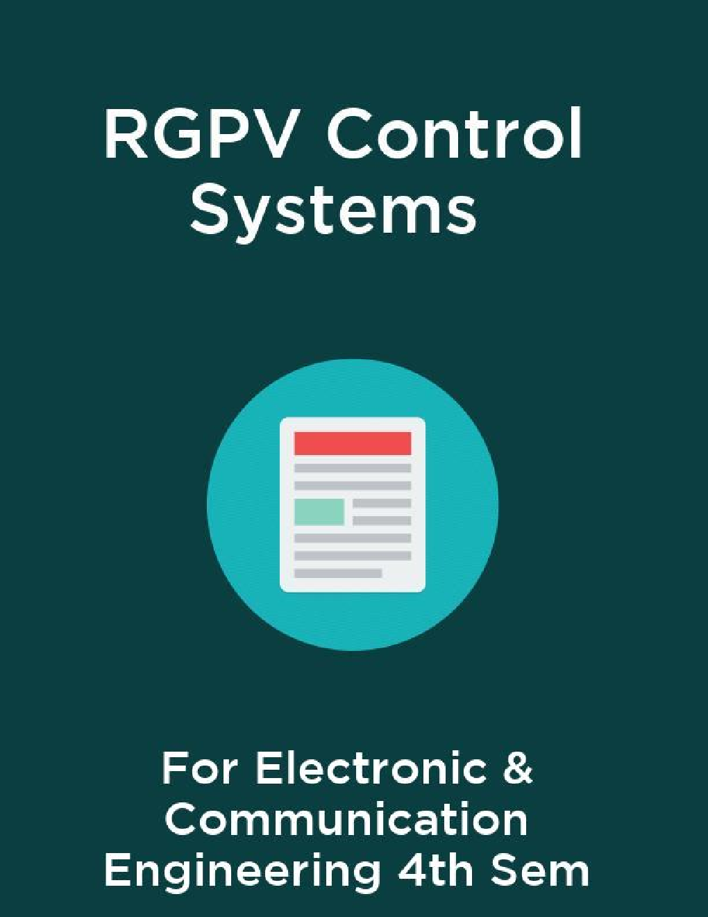 RGPV Control Systems For Electronic & Communication Engineering 4th Sem - Page 1