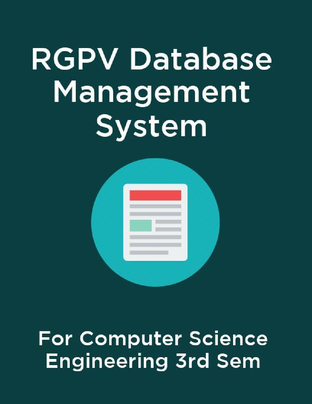 RGPV Database Management System For Computer Science Engineering 3rd Sem - Page 1