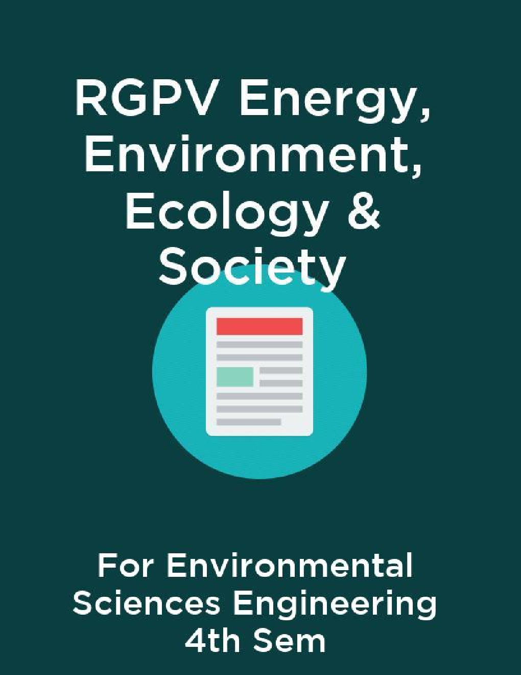 RGPV Energy, Environment, Ecology & Society For Environmental Sciences Engineering 4th Sem - Page 1