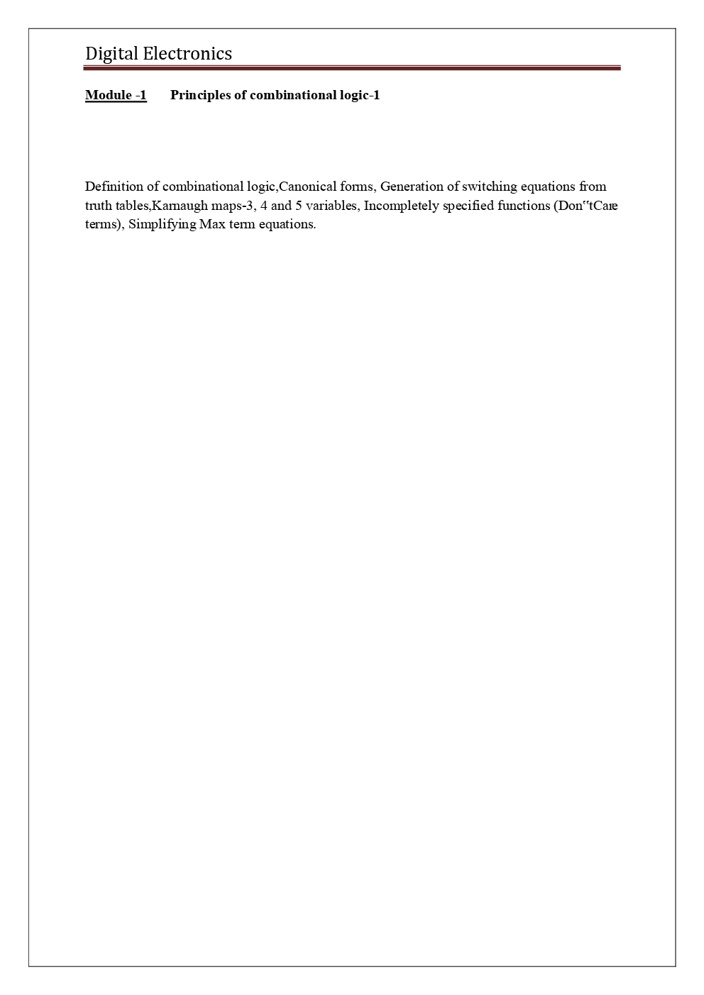 VTU Digital Electronics For Electronics & Communication Engineering 3rd Sem - Page 2