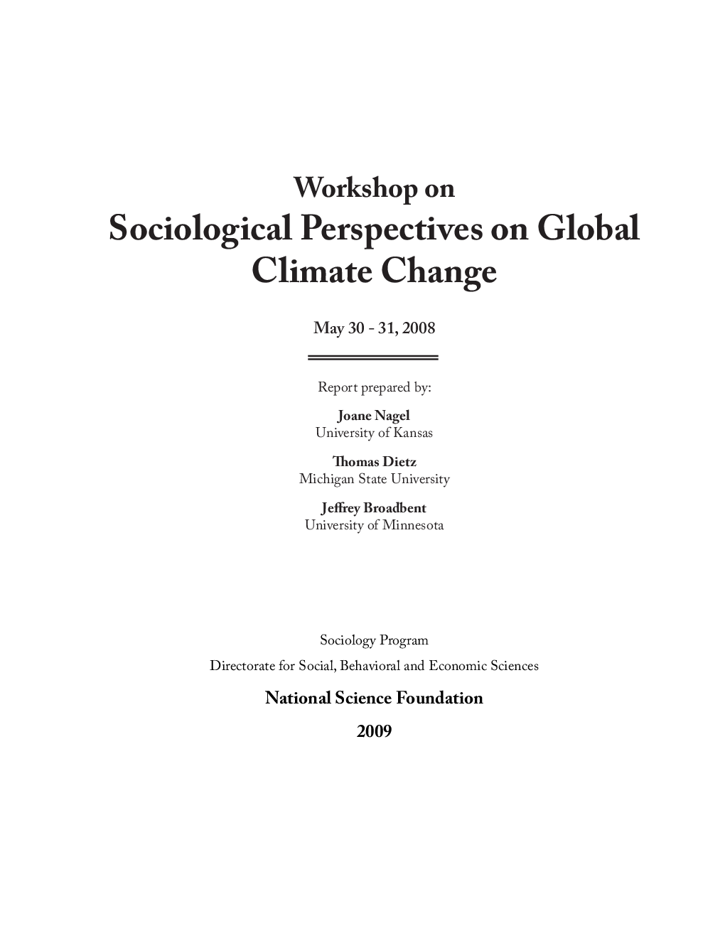 Workshop On Sociological Perspectives On Global Climate Change - Page 2