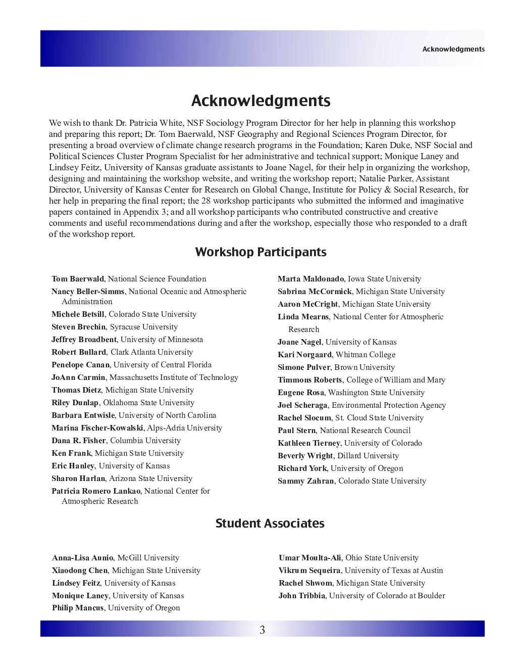 Workshop On Sociological Perspectives On Global Climate Change - Page 3
